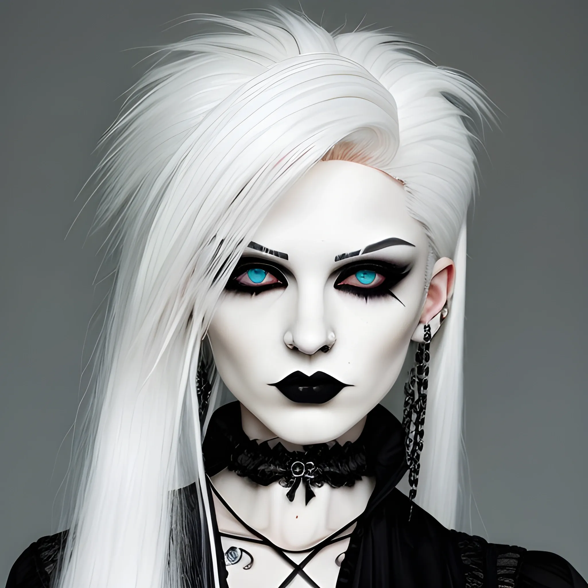 Goth with white hair