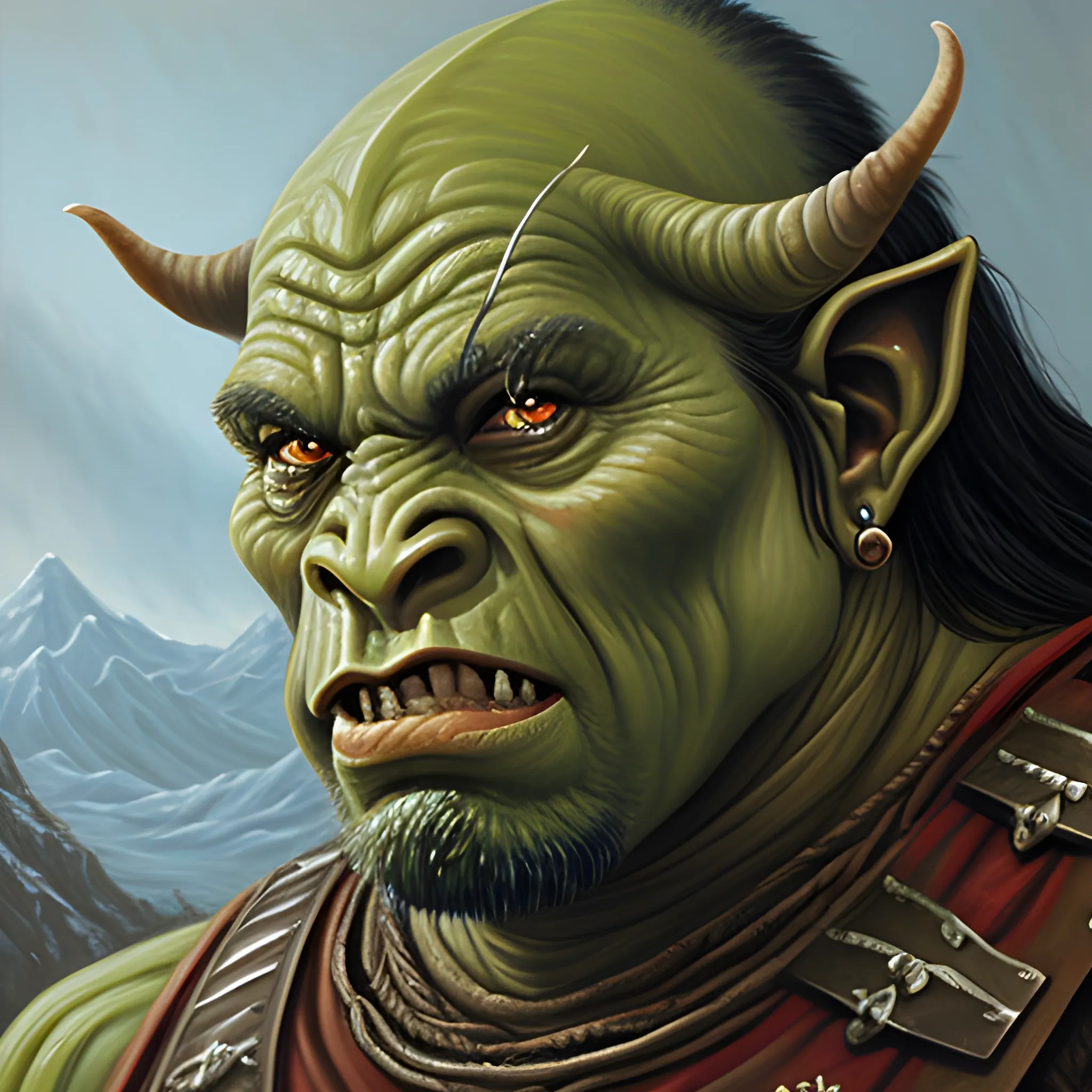 Orc guard, middle earth, Oil Painting