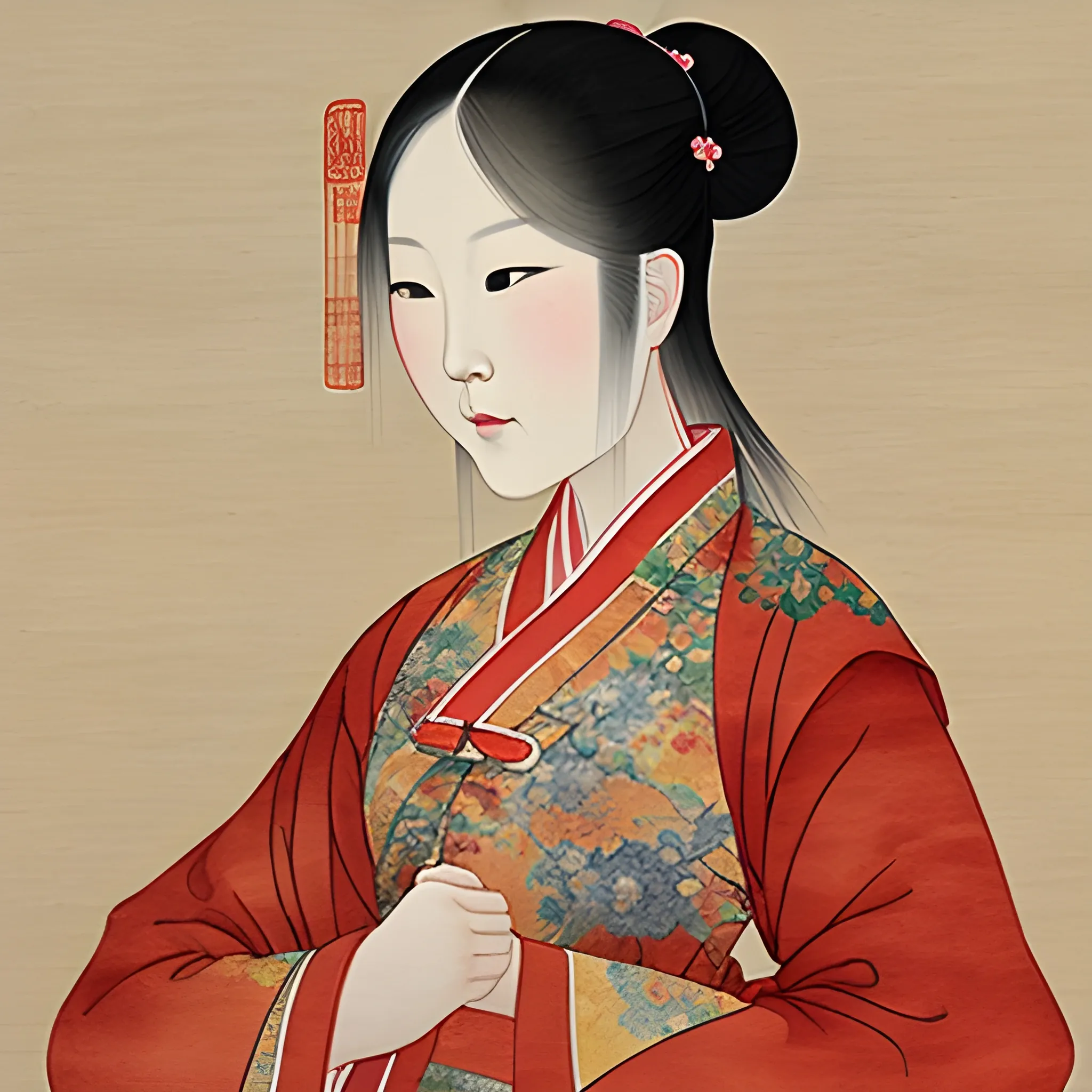 Pictures of ladies in ancient Chinese traditional painting style, elegant, master paintings, Water Color