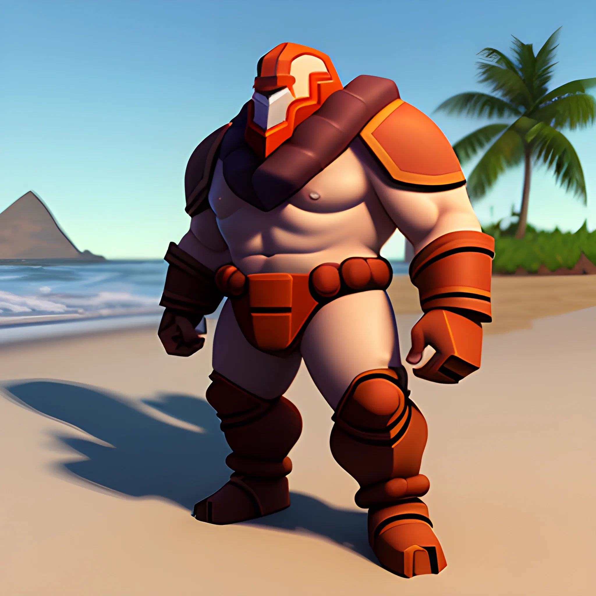 Juggernaut, a Dota 2 person in a beach, 3D