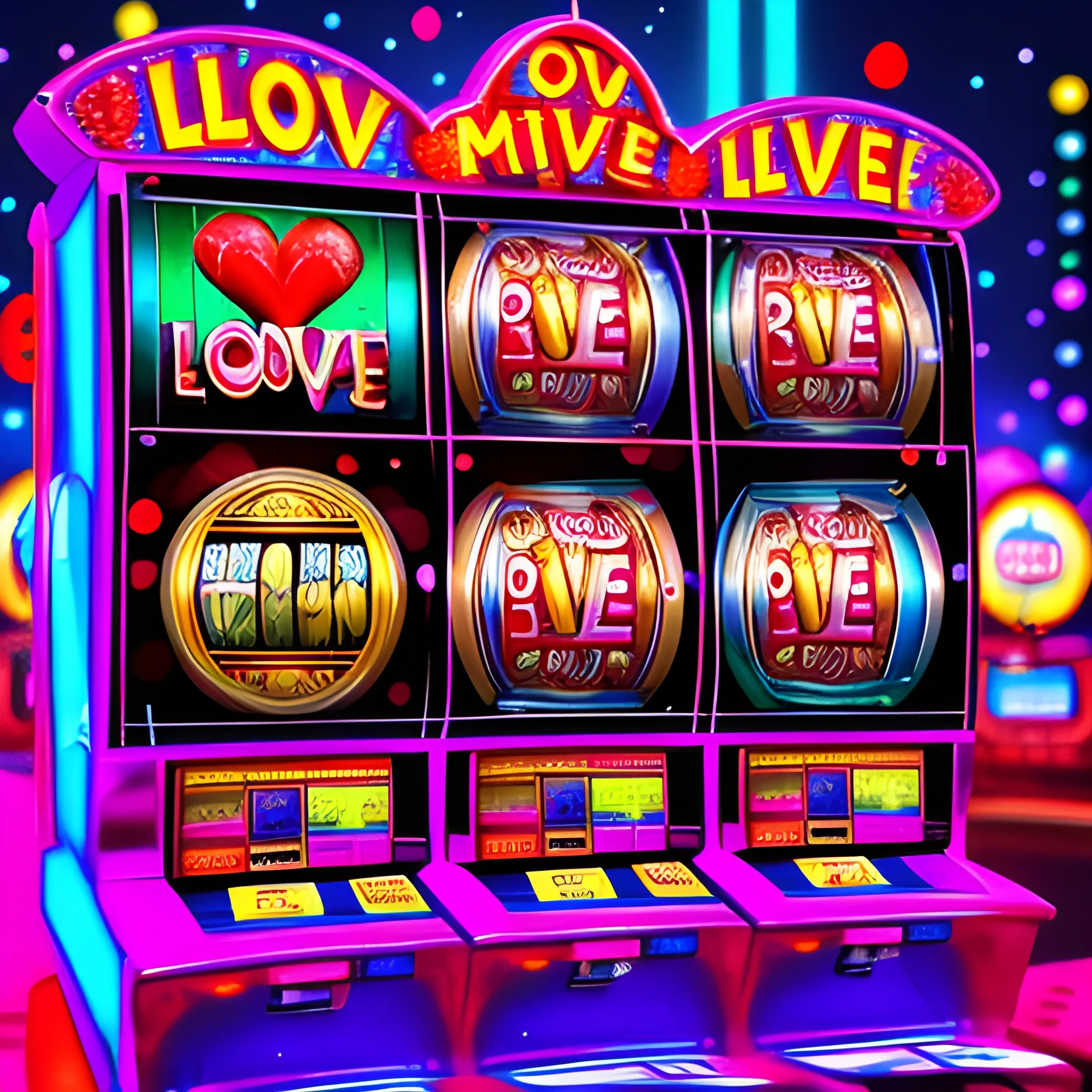 slot machine, love, realistic, HD, 4K, bet on love, , Trippy