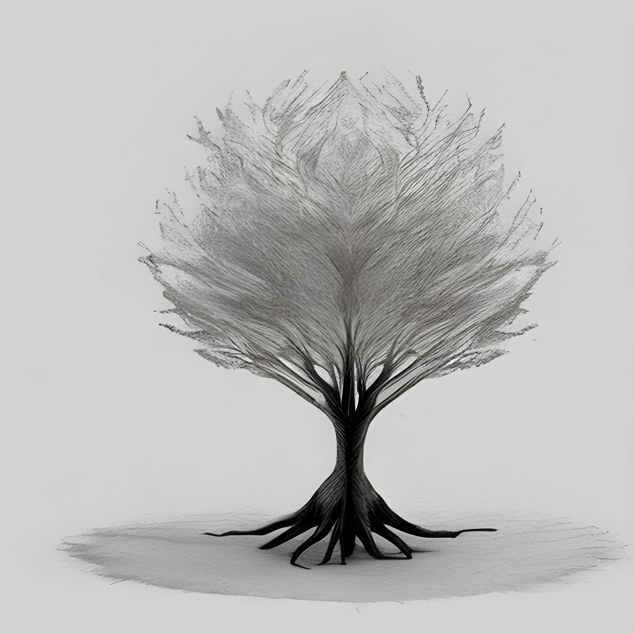 Tree, minimalistic, surreal, high definition, surreal, 3D, Water Color, , Pencil Sketch