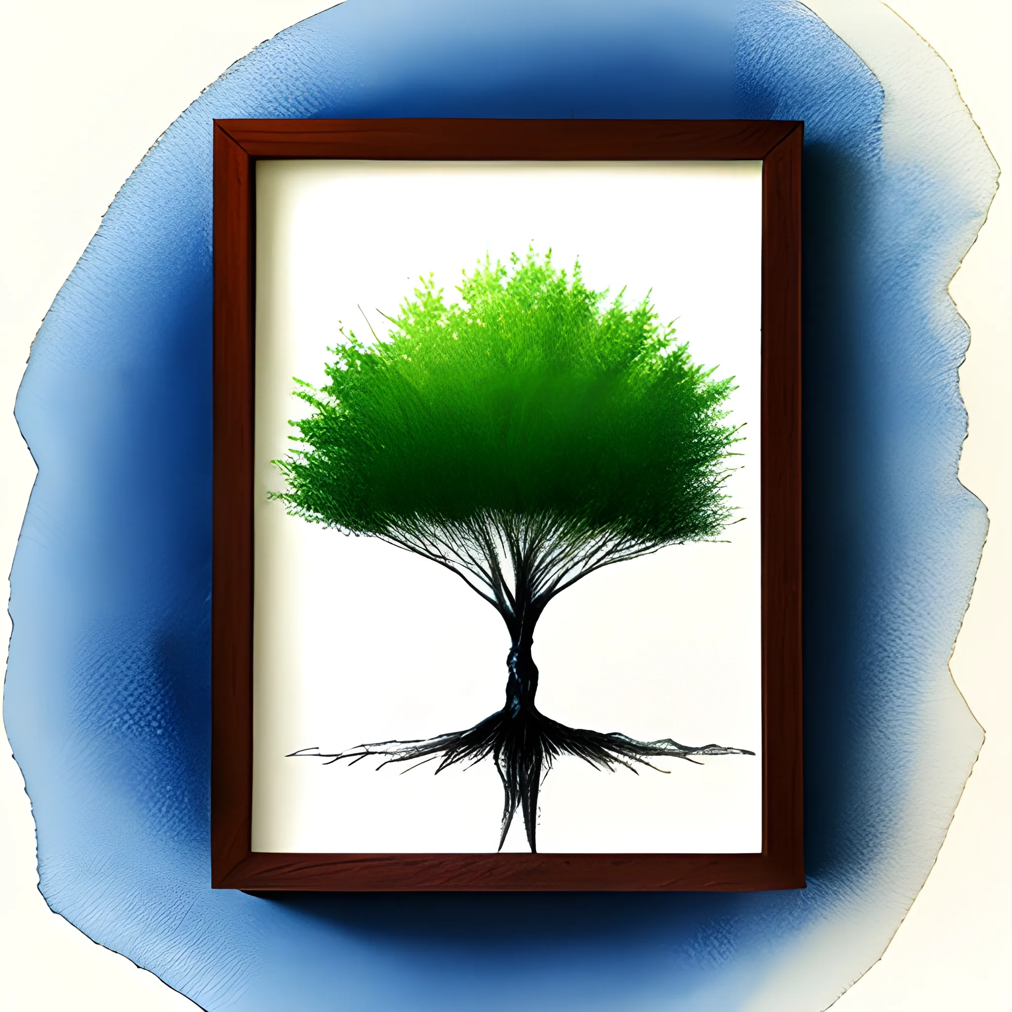 Tree, minimalistic, surreal, high definition, surreal, 3D, Water Color, , Pencil Sketch