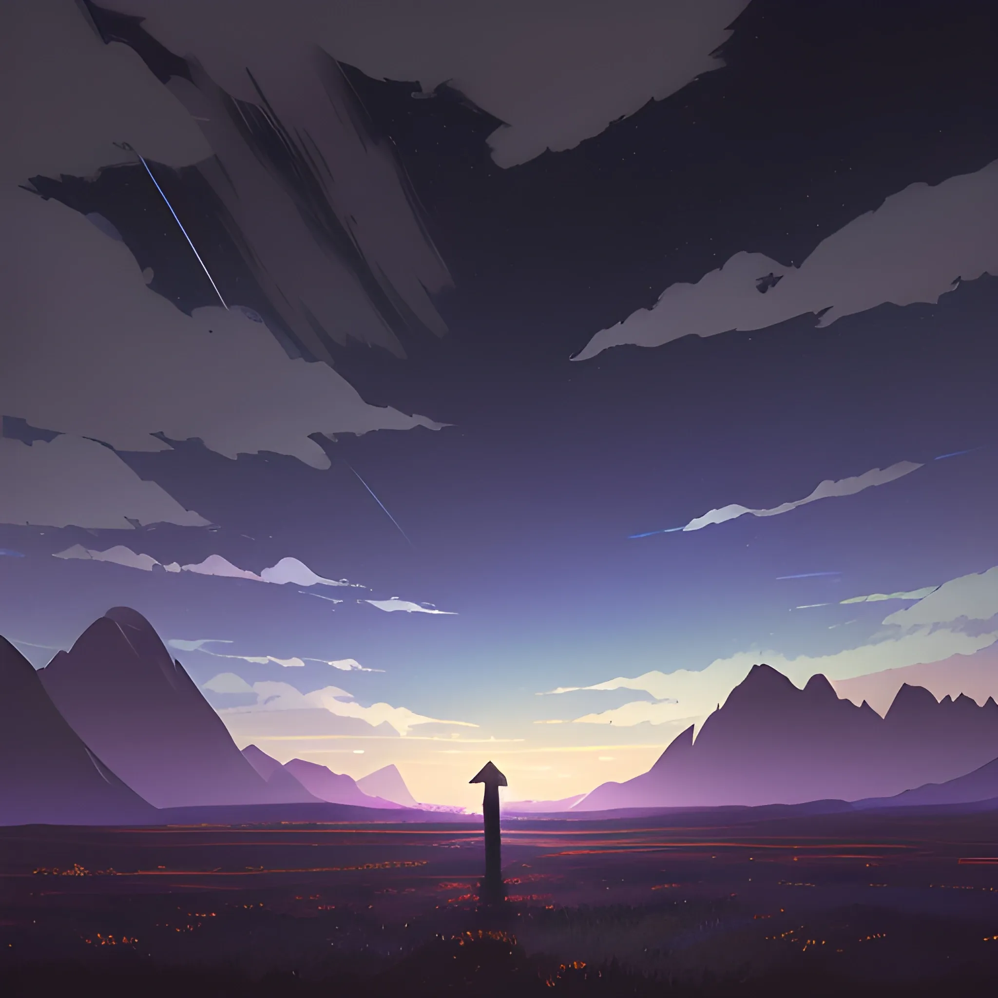 sky in full night... in the style of makoto shinkai and greg rutkowski and albert bierstadt and james gurney 