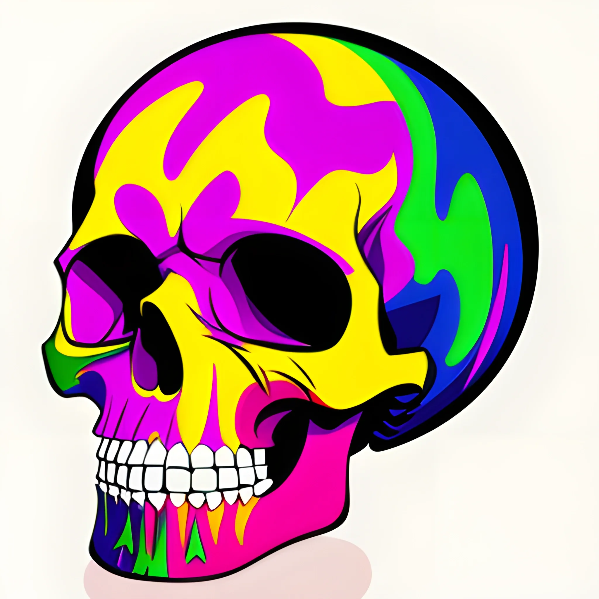 Skull colorfull paint vector no background