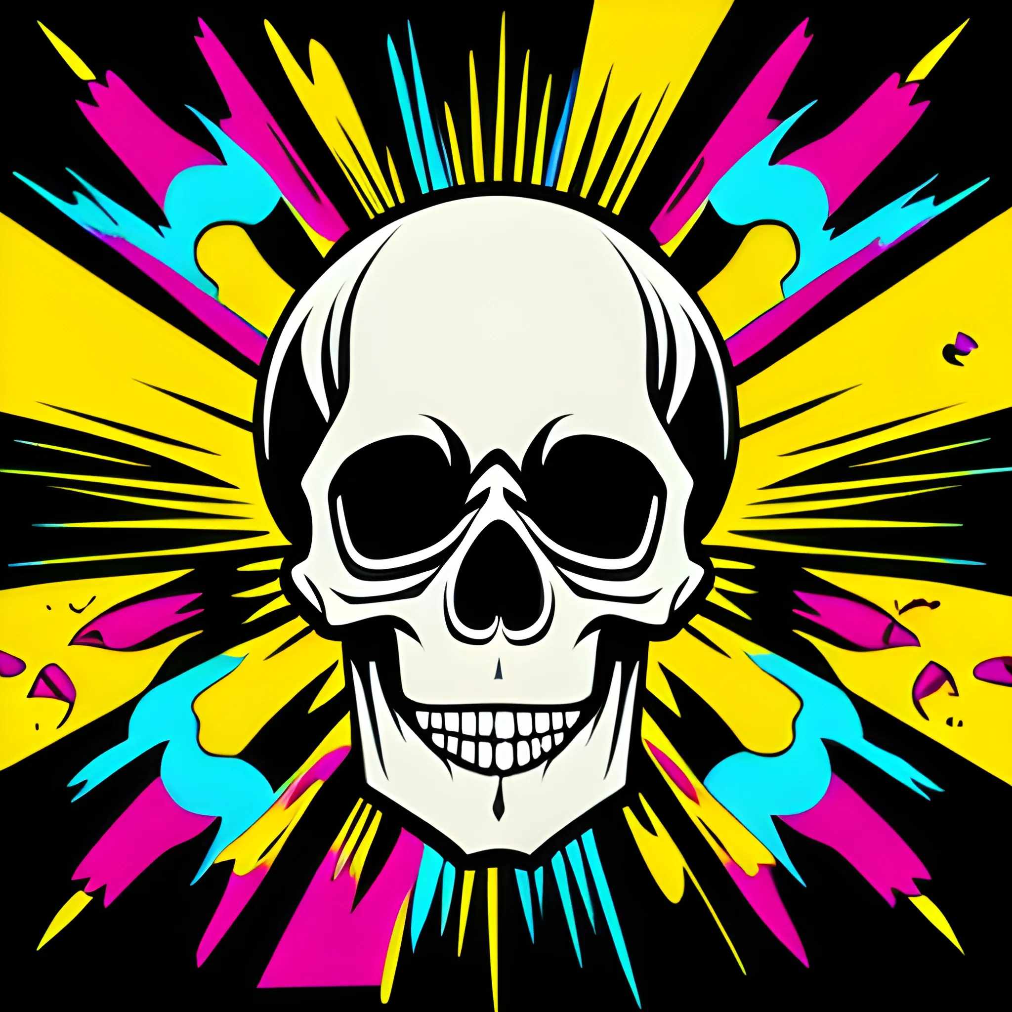 Skull colorfull paint vector no background