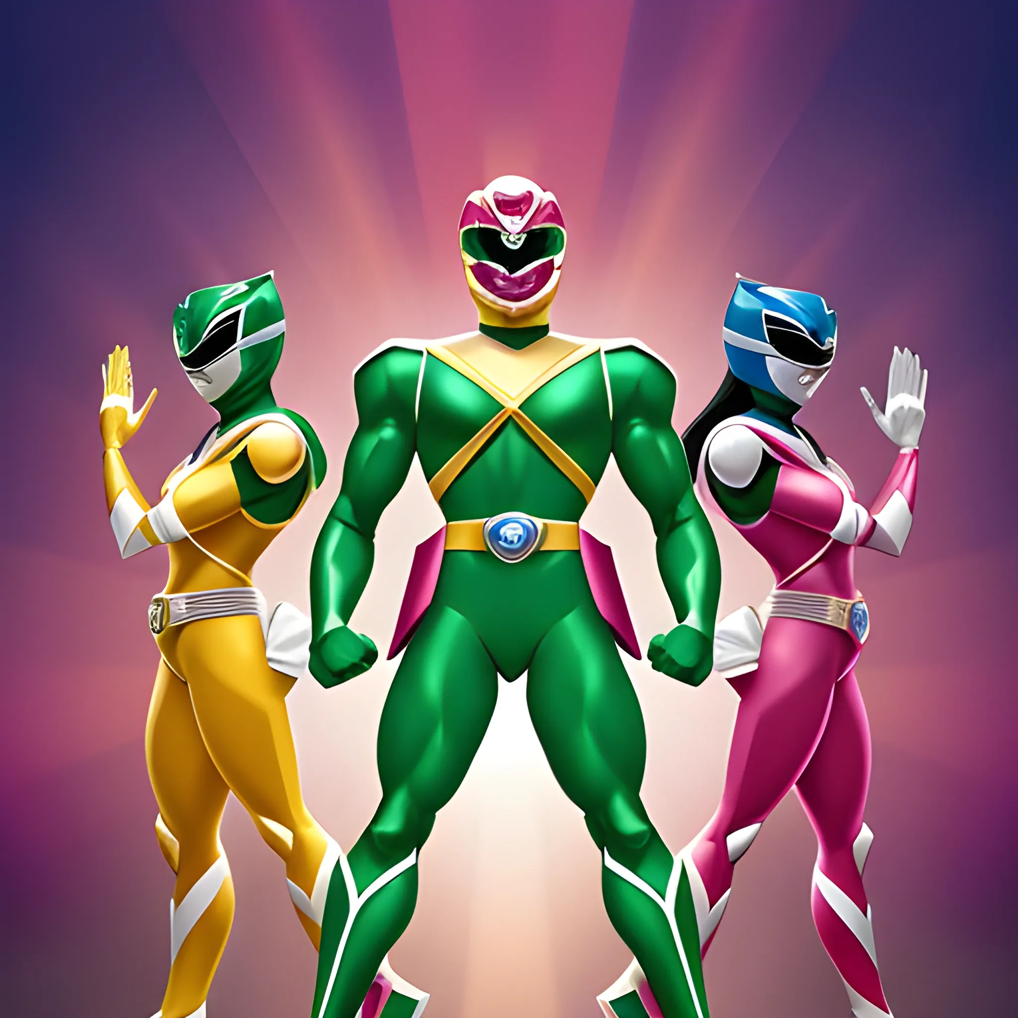 Power Rangers based off a diamond an emerald and a ruby full body