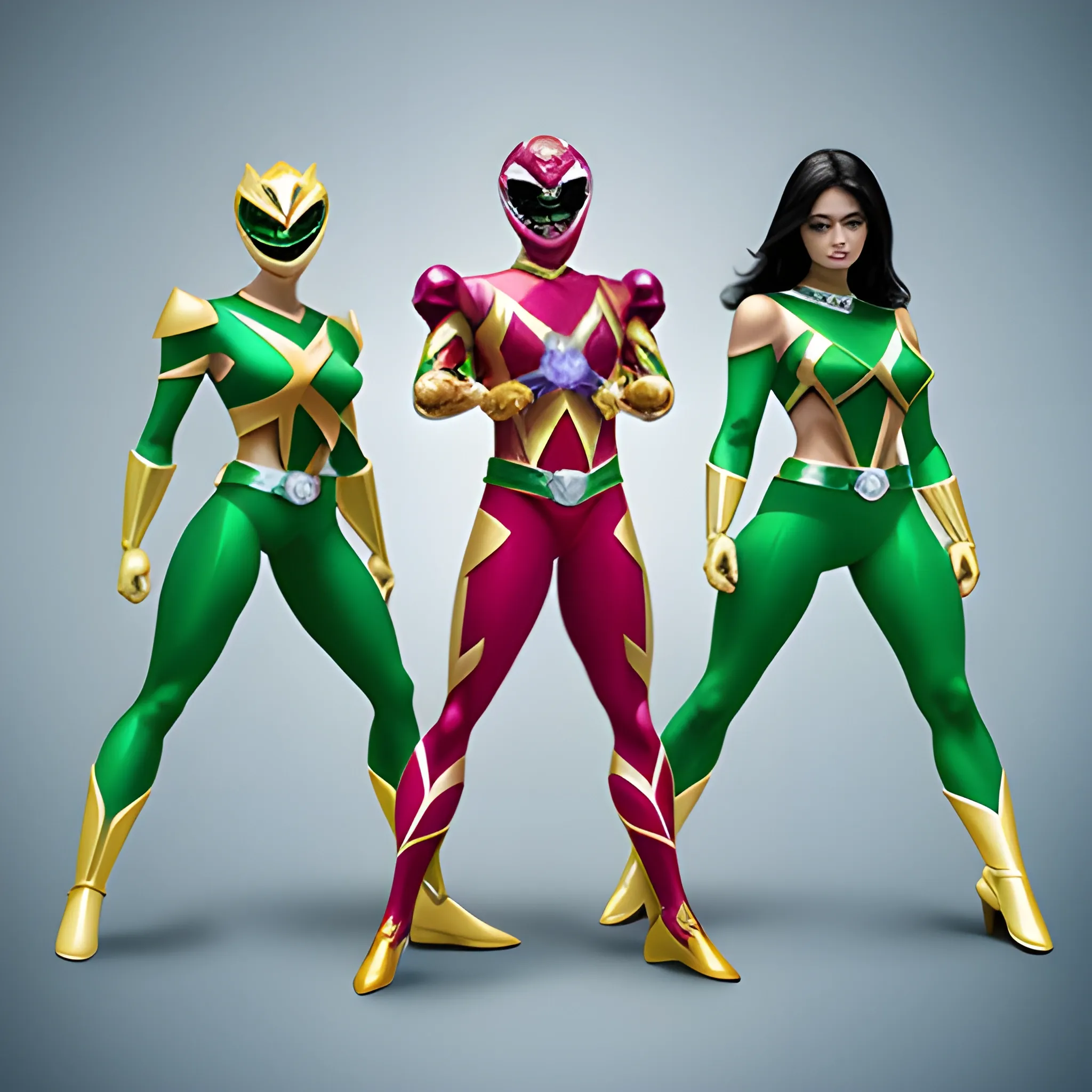 Power Rangers based off a diamond an emerald and a ruby full body