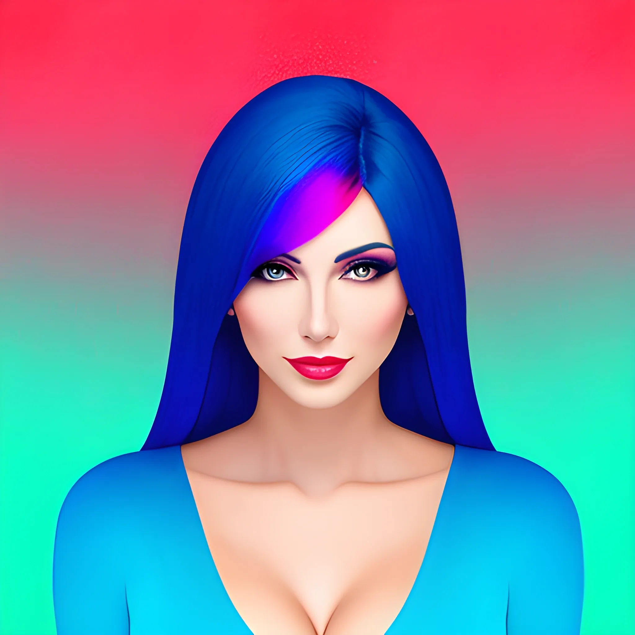 beautiful girl with gradients color background