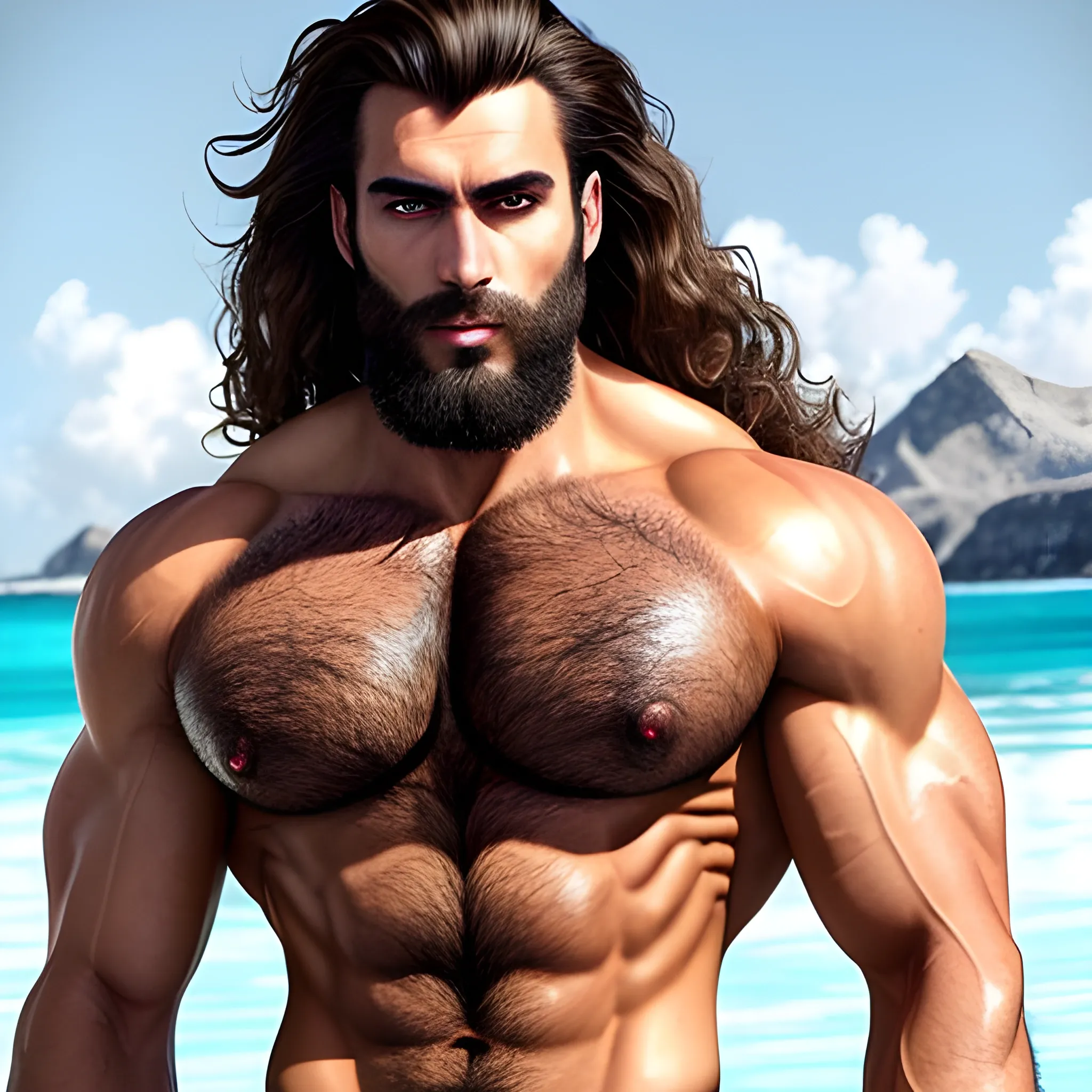 2 muscularDude's,kissing,
 with expansive Wings and different hairstyle,handsome,beauty's,muscle, no blurry,dark eyes,hyperealistic ,german, tanned skin,long curly hair,colorful hair,colorfull small leather tanga with gold details,same facial halves, bulge ,happy,whole body with legs,big bulge,dark piercing eyes,huge bulge,hairy,fine details, young,two identical symmetrical eyes,same colofull eyes, stubble ,blond,very long hair cascading over a hairy Chest,reminiscent of an Angel