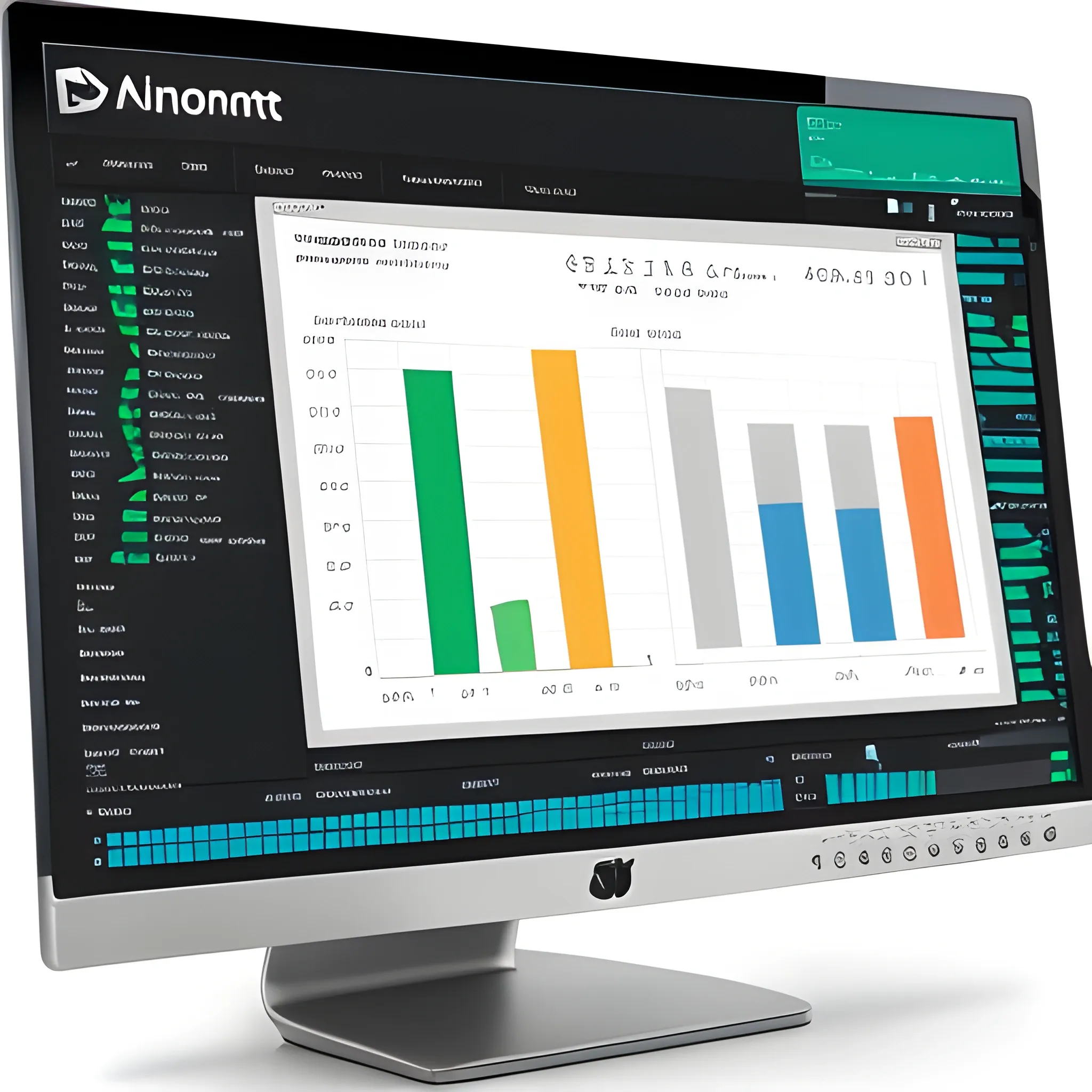 animation-style monitor with investments 
