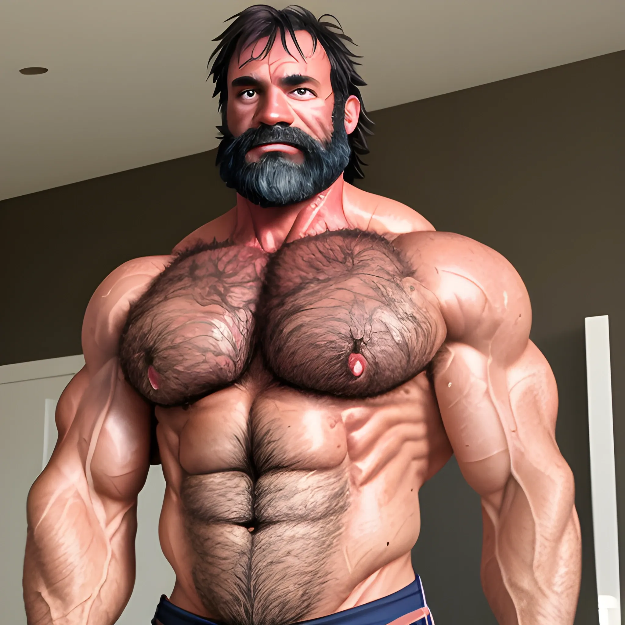 auburn, muscular, hairy, 40+,sweaty, bara