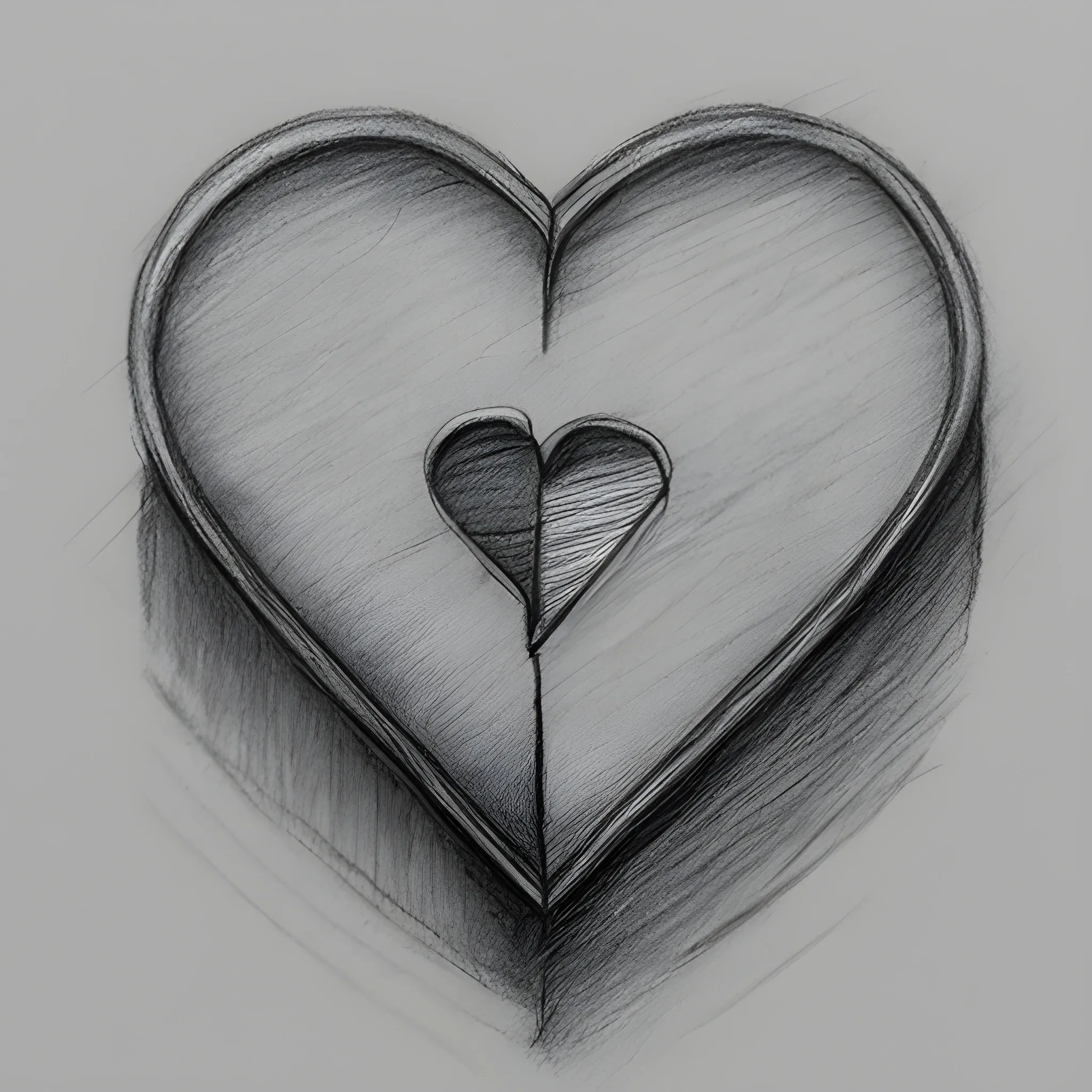 Broken Heart, Pencil Sketch - Arthub.ai