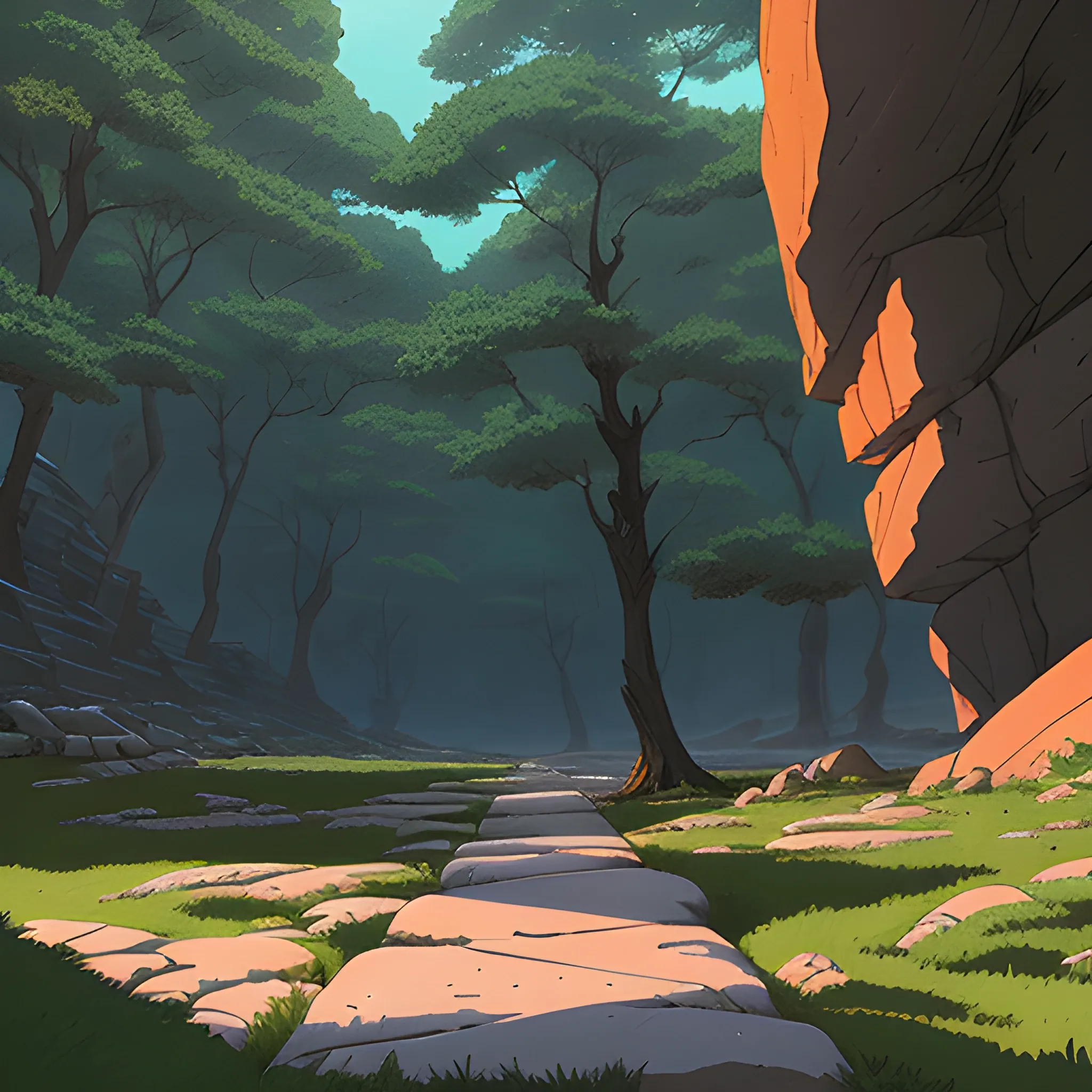 ground, small stones... in the style of makoto shinkai and greg rutkowski and albert bierstadt and james gurney