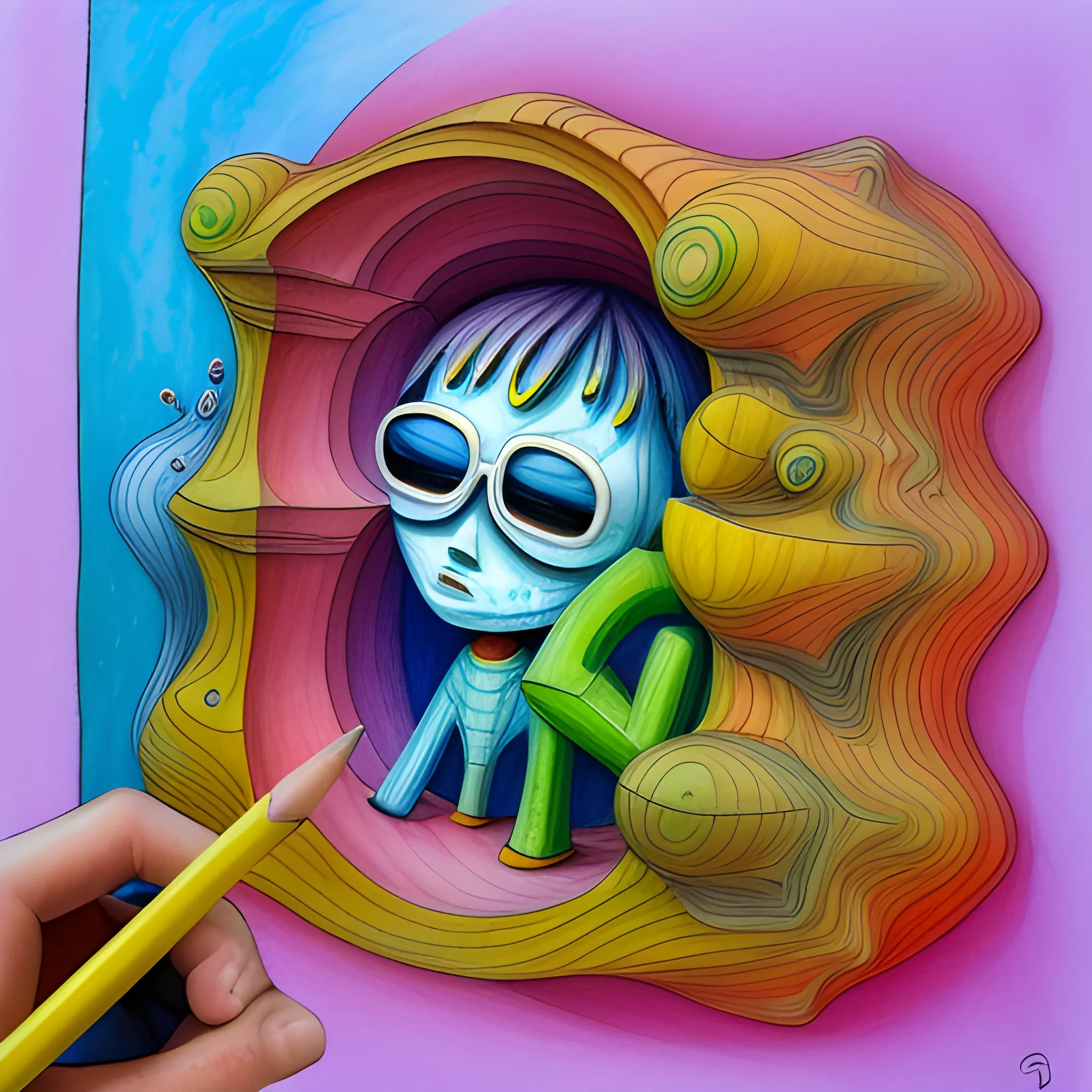 something,, 3D, Cartoon, Trippy, Cartoon, 3D, Pencil Sketch, 3D, Cartoon, Trippy, Oil Painting, Water Color