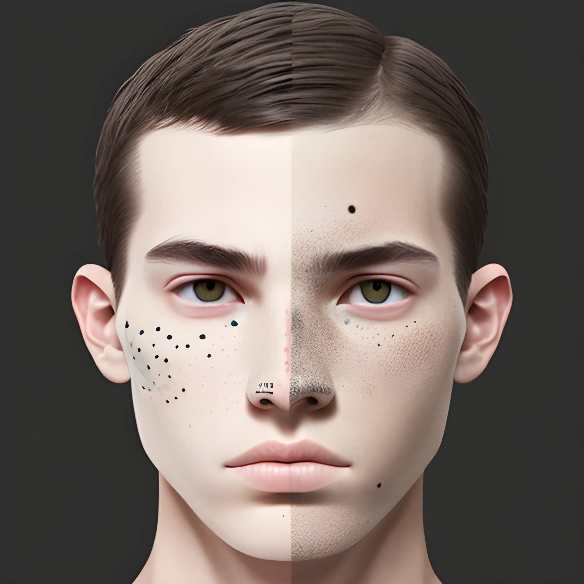 acne and black points face

