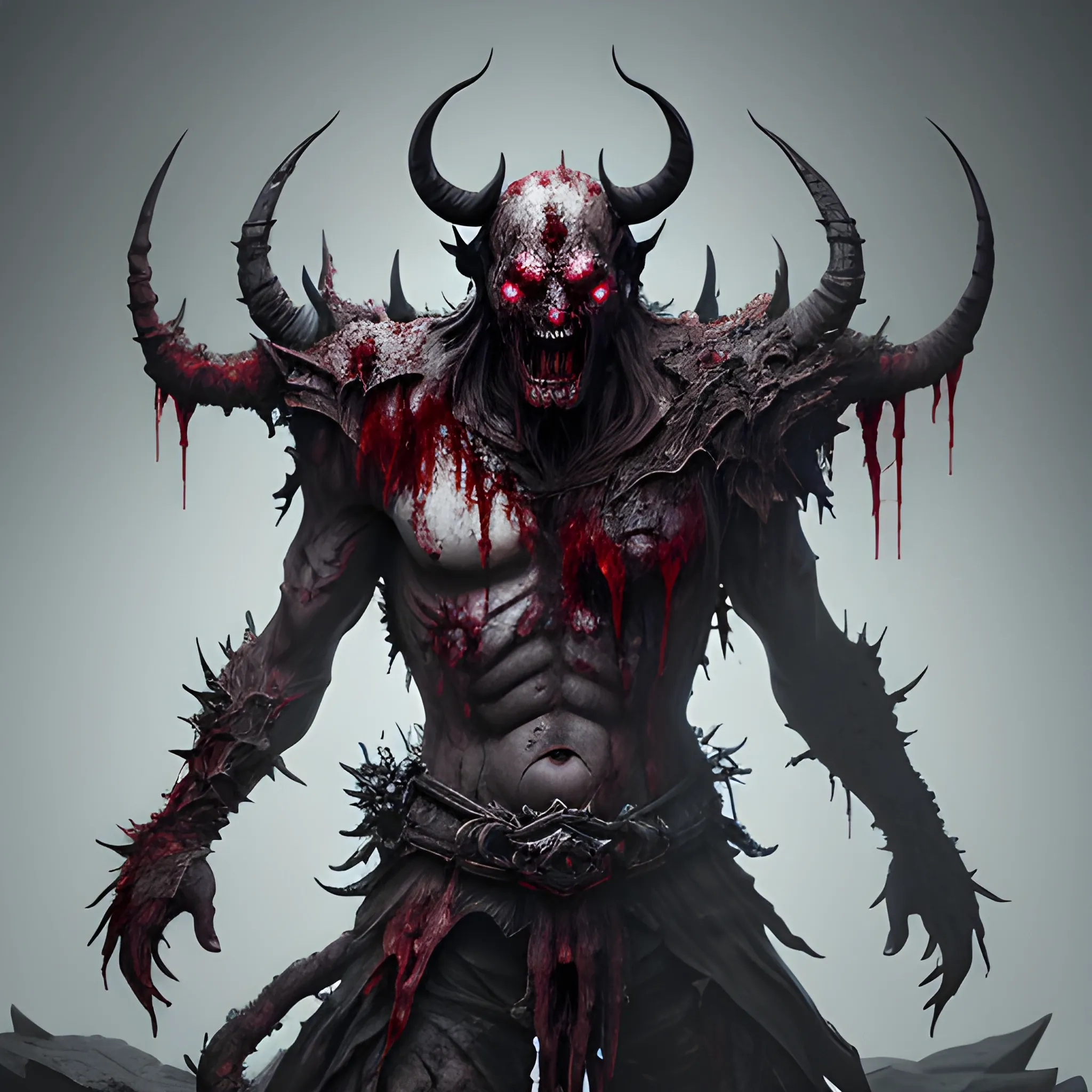 dying demon, very wounded demon, a lot of blood on demon, old demon, ill demon, devil, insane detailed face, full body view, 8k, high resolution, high quality, photorealistic, hyperrealistic, detailed, detailed matte painting, deep color, fantastical, intricate detail, splash screen, complementary colors, fantasy concept art, 8k resolution trending on Artstation Unreal Engine