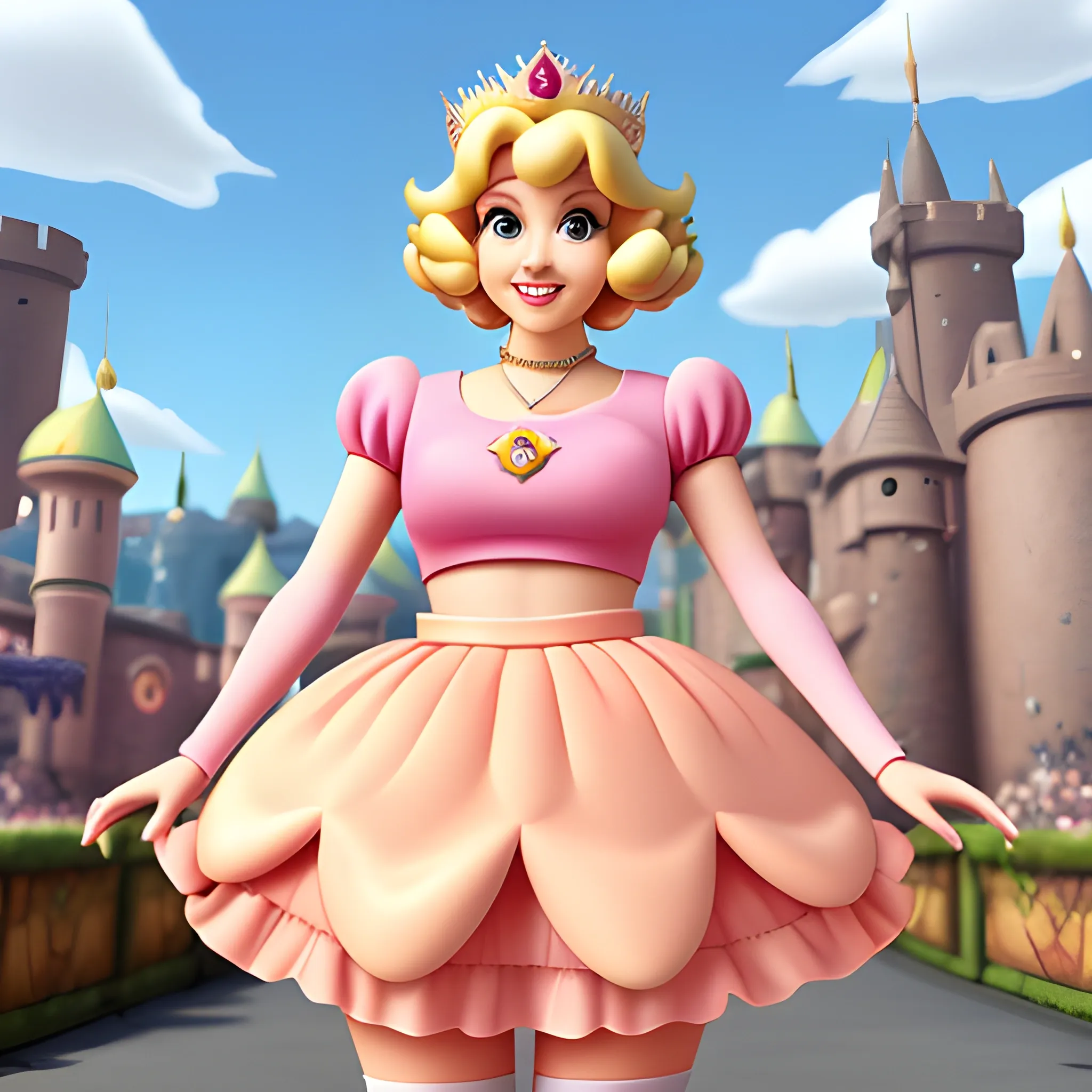 Princess Peach, mini skirt, Cartoon