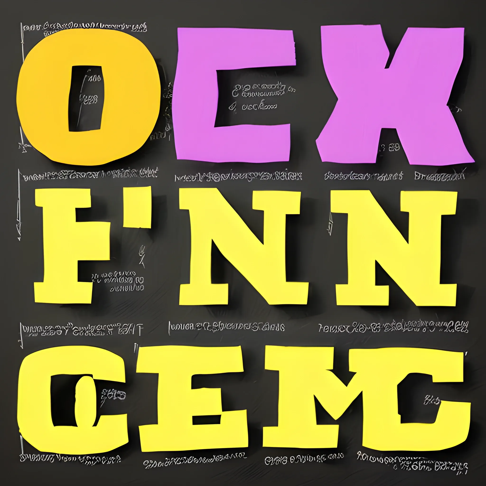 create a work-related abstract canvas that reads the letters "TFM", "CXlover" and "UCM"