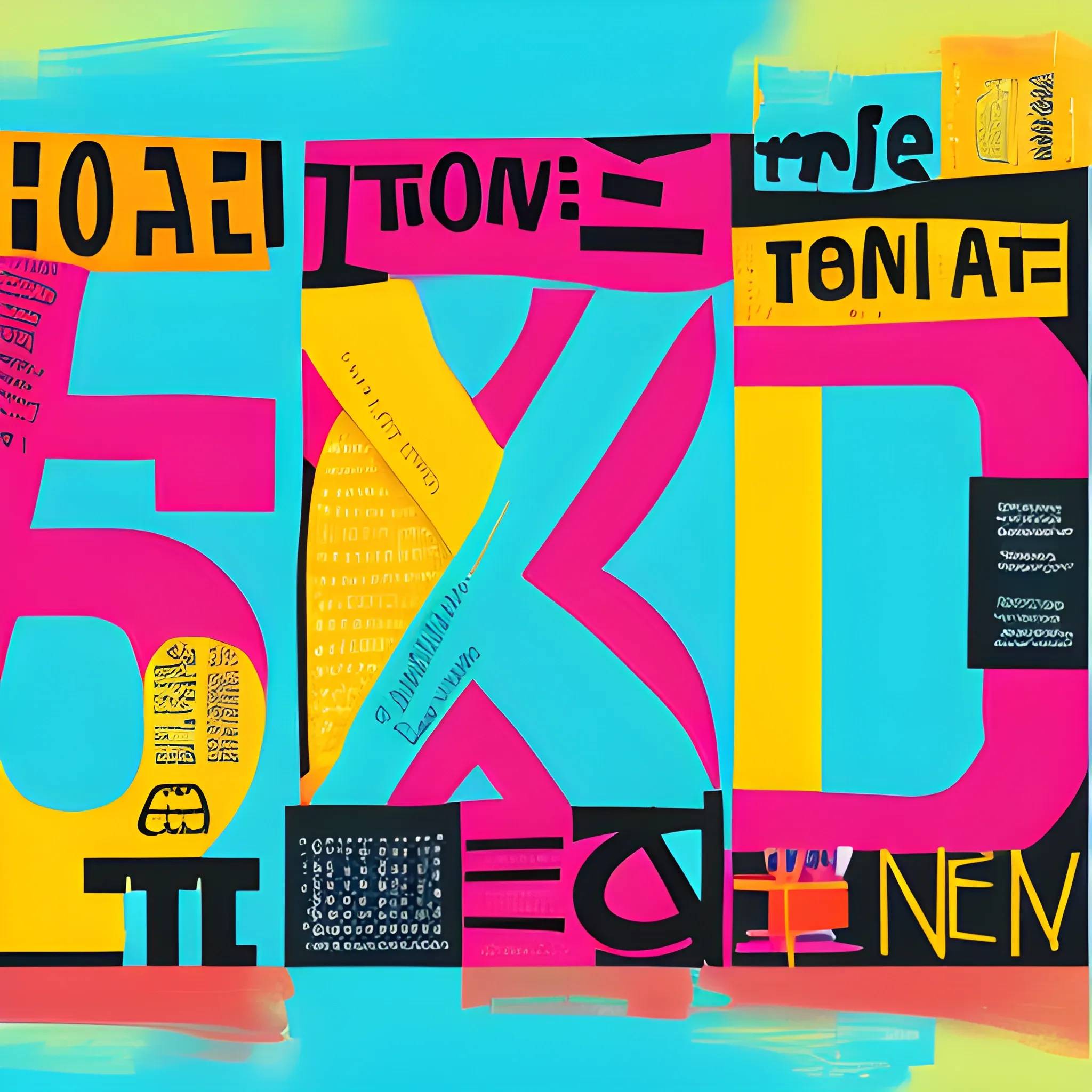 create a work-related abstract canvas that reads the letters TFM, CXlover and UCM, Cartoon