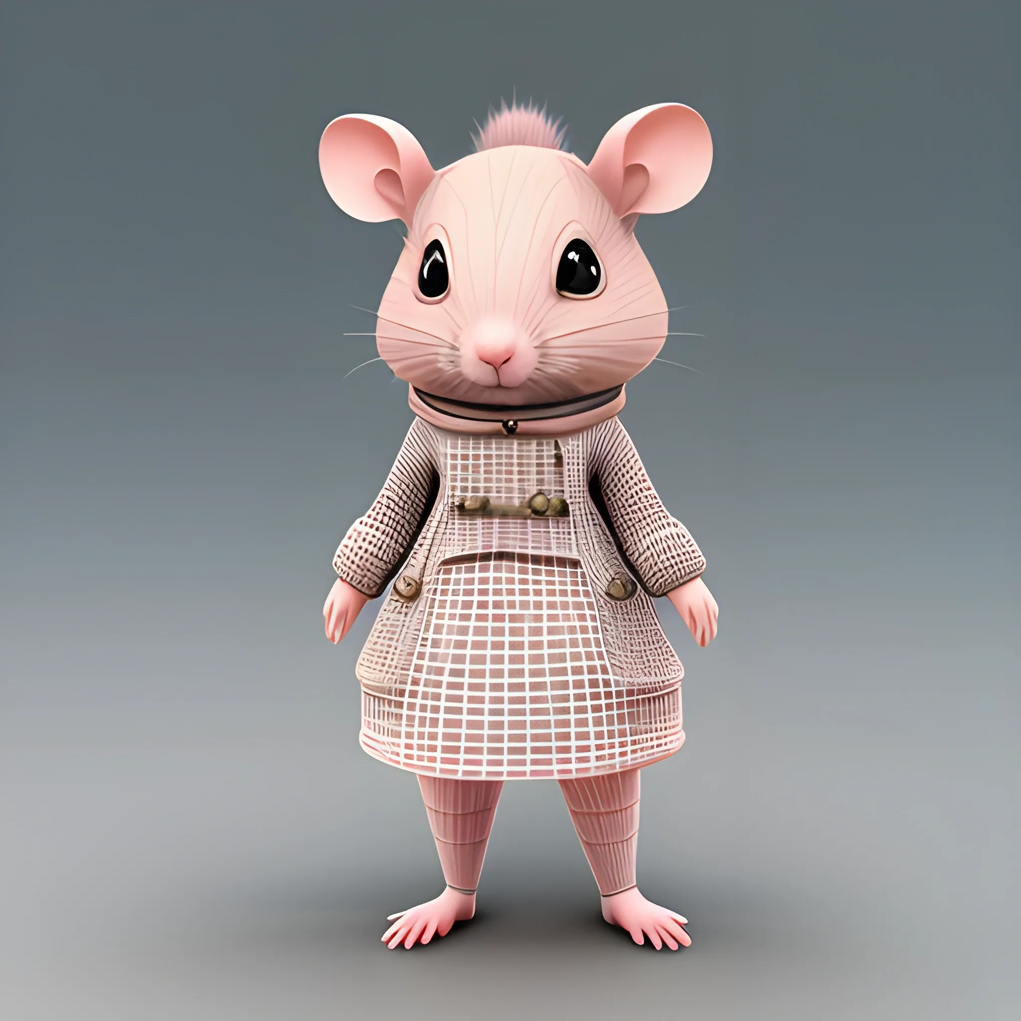 Woman kawaii rat cury, 3D