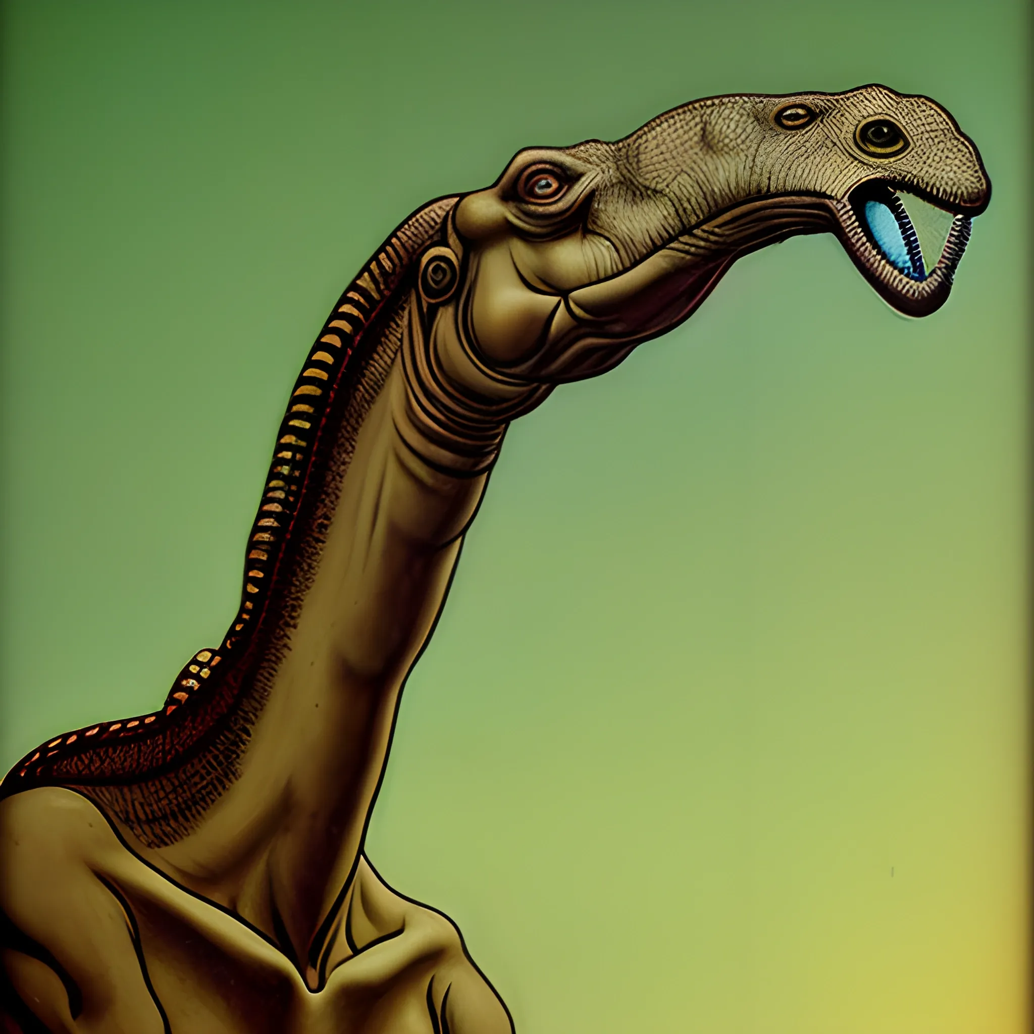 brontosaurus style of Leonardo da Vinci 35mm