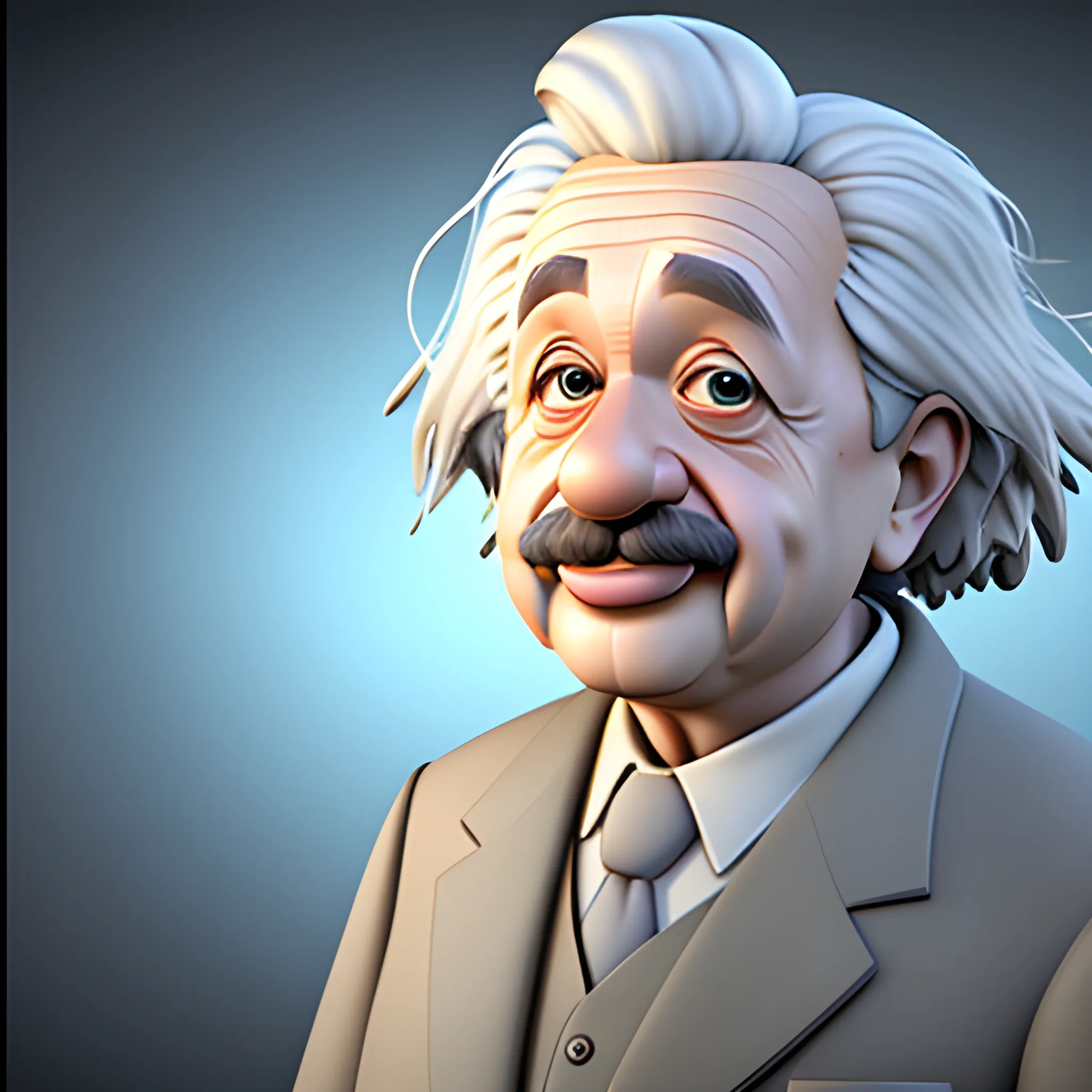 screenshot of Albert Einstein in a pixar movie. 3 d rendering. unreal engine. amazing likeness. very detailed. cartoon caricature. 