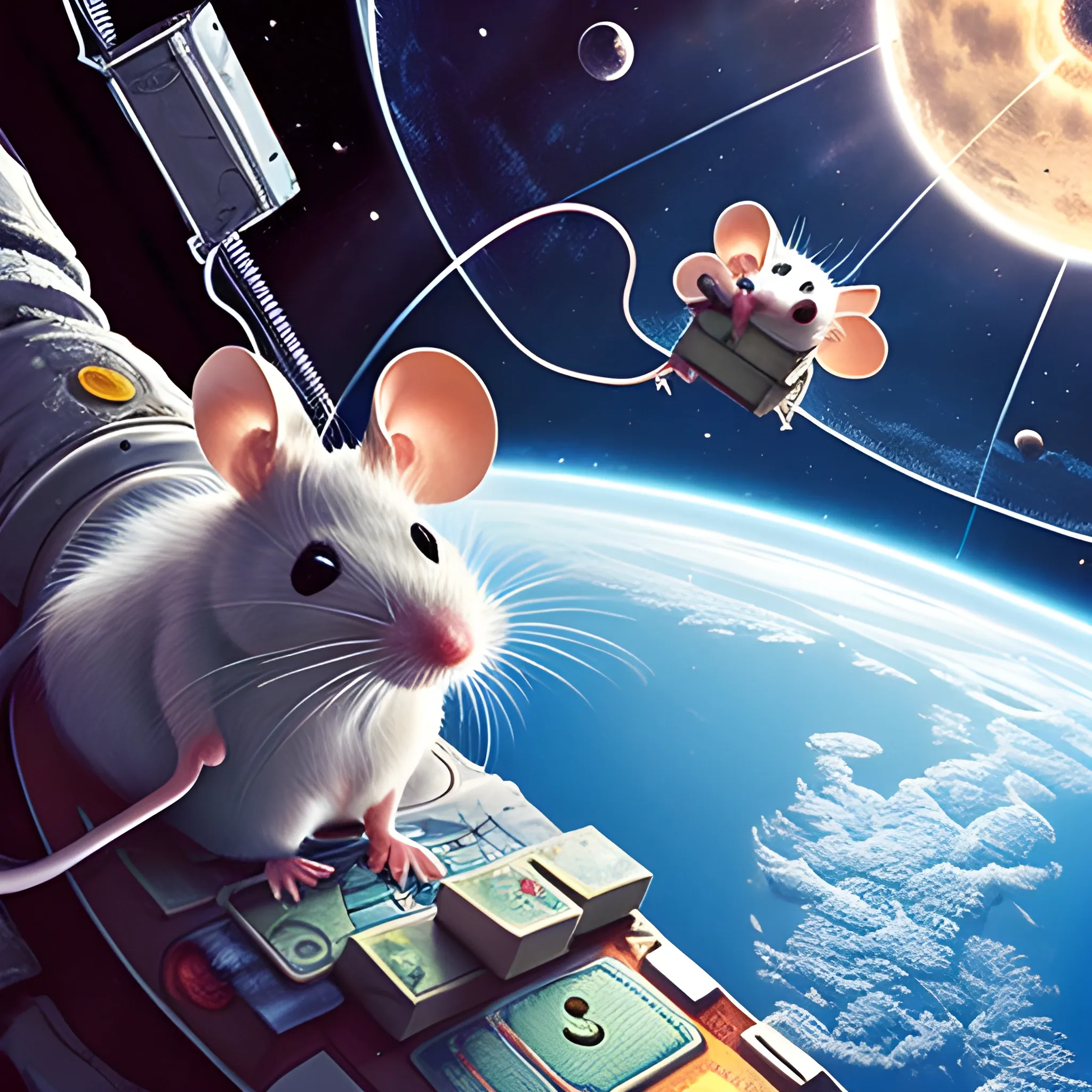 Mice playing games in space, Trippy