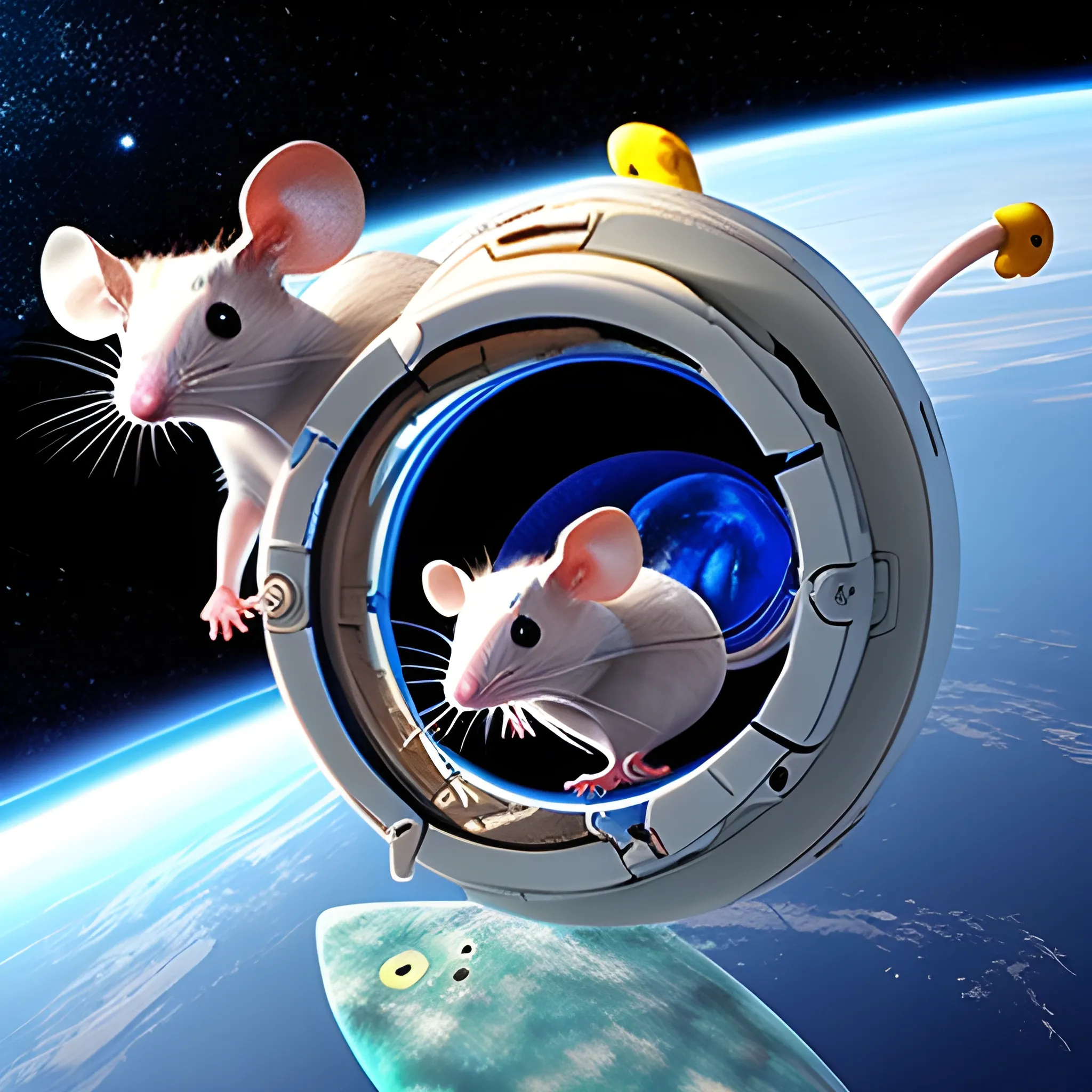 Mice playing games in space, Trippy