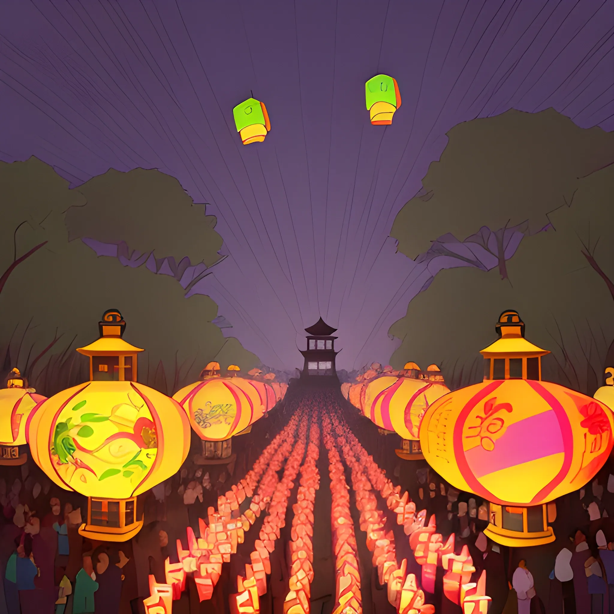 The Lantern Festival,  Cartoon