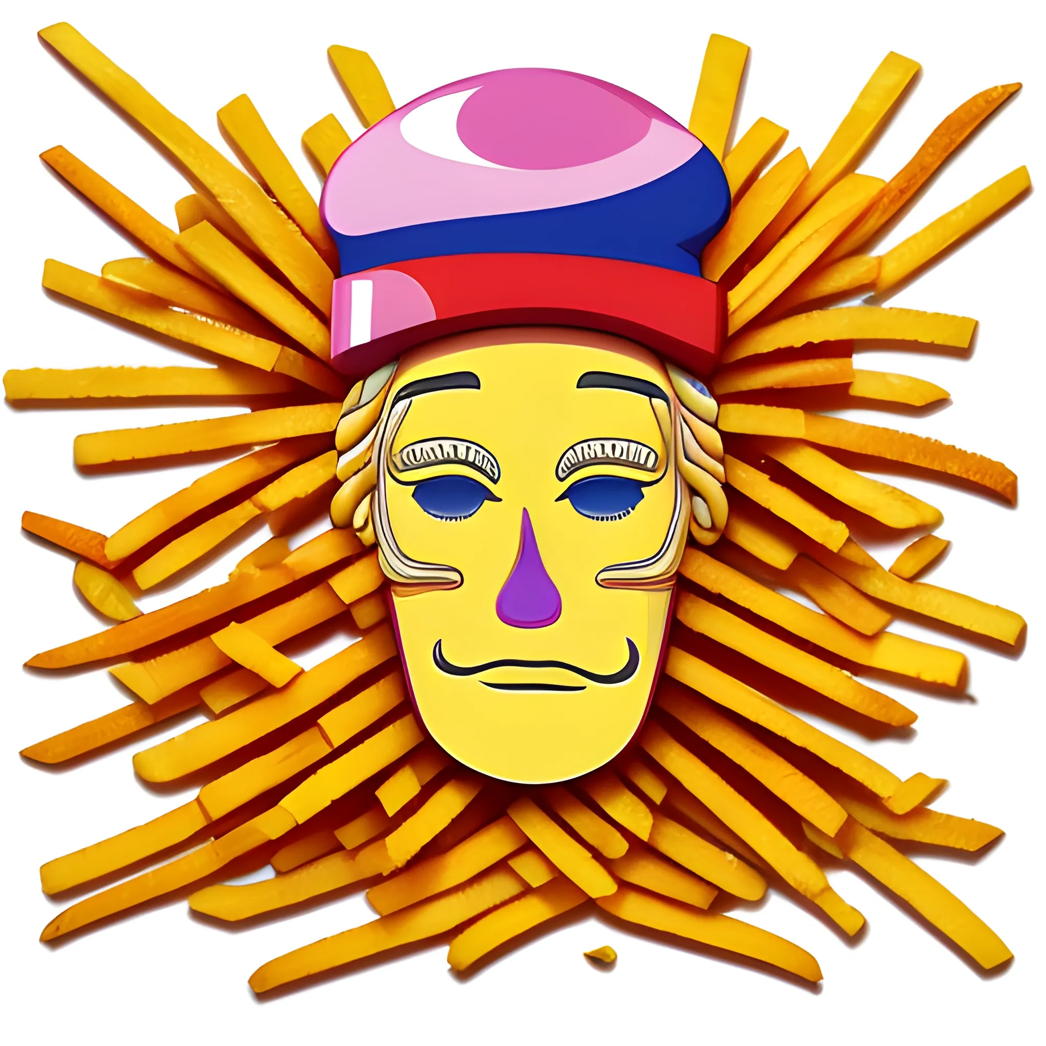 Cartonization and personification of French fries, , Trippy