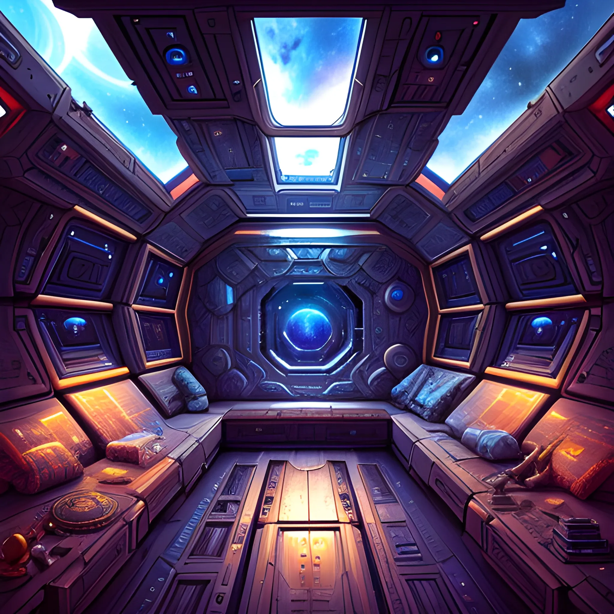 Inside a Space ark. 
 fantasy, highly detailed, digital art, trending on artstation, smooth, sharp focus, illustration, art 
