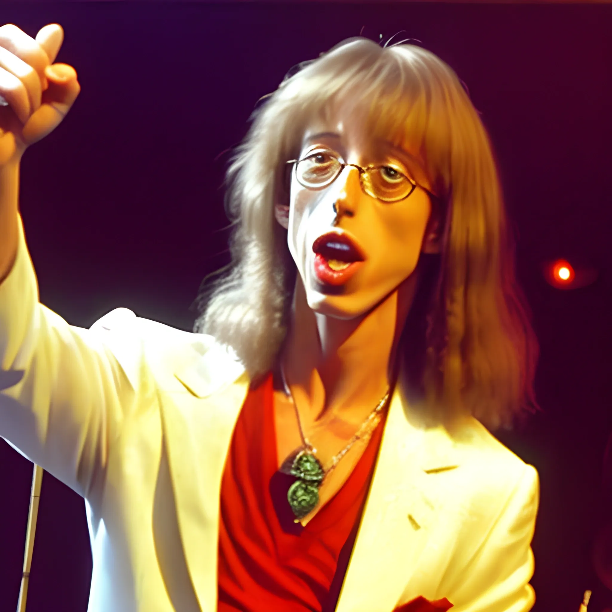 robin gibb without glasses, throwing up
