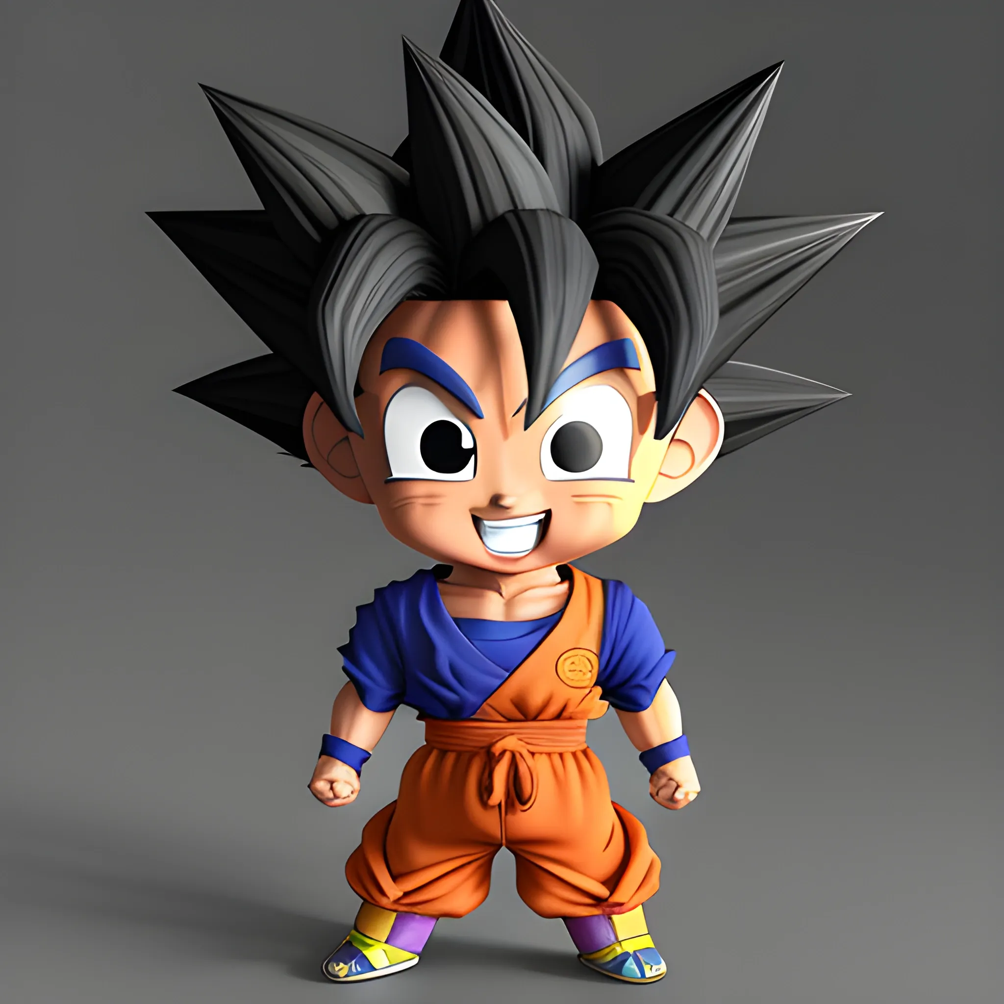 goku feliz, 3D