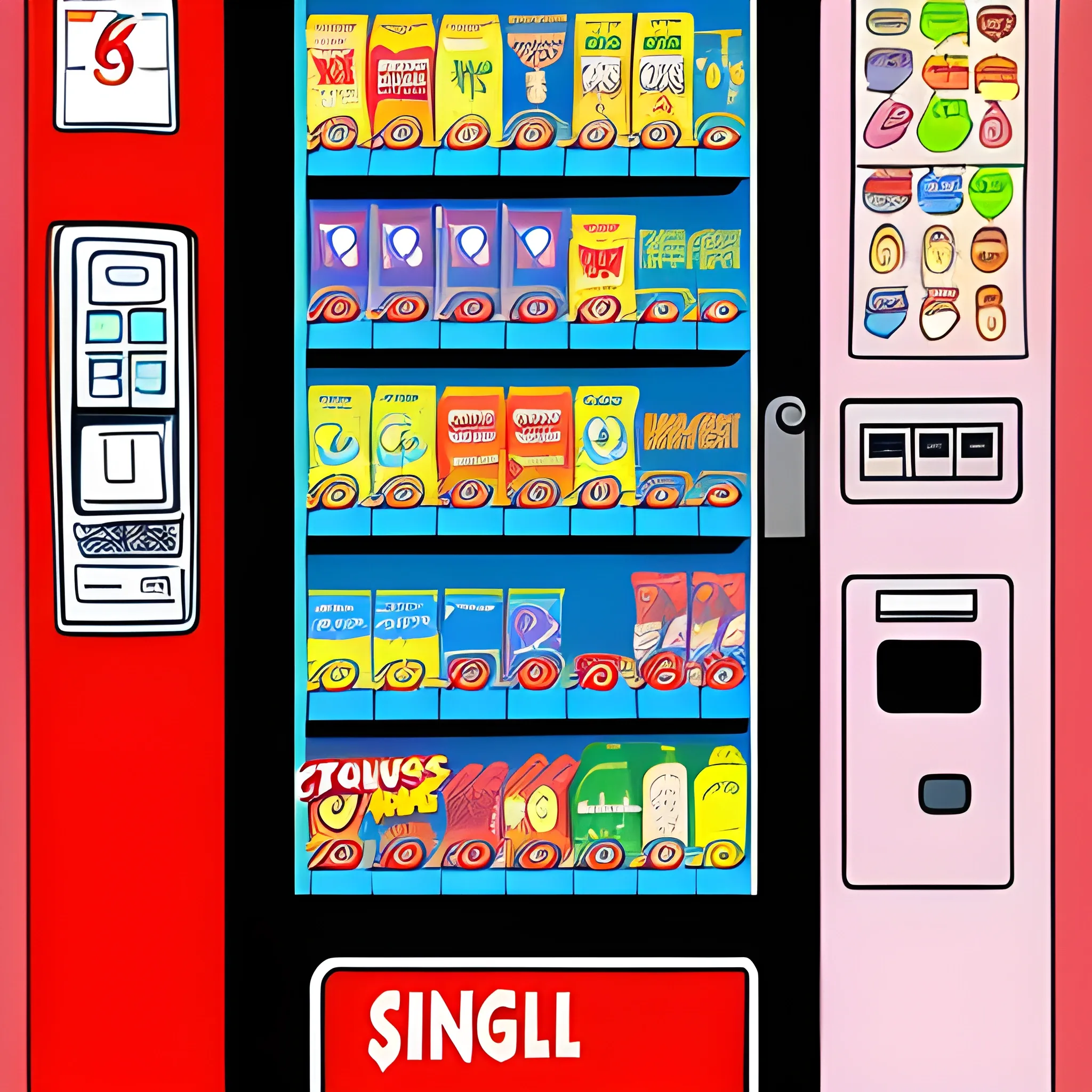 single vending machine, Cartoon