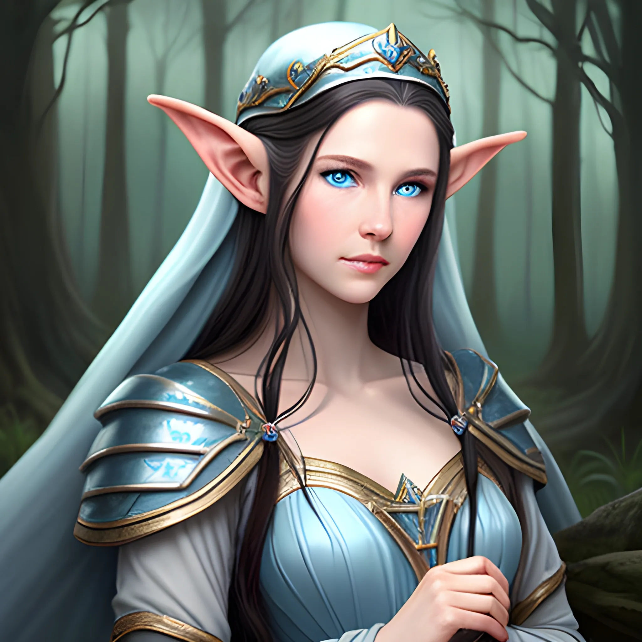 luthien tinuviel elf princess maiden with pale blue eyes and dark hair