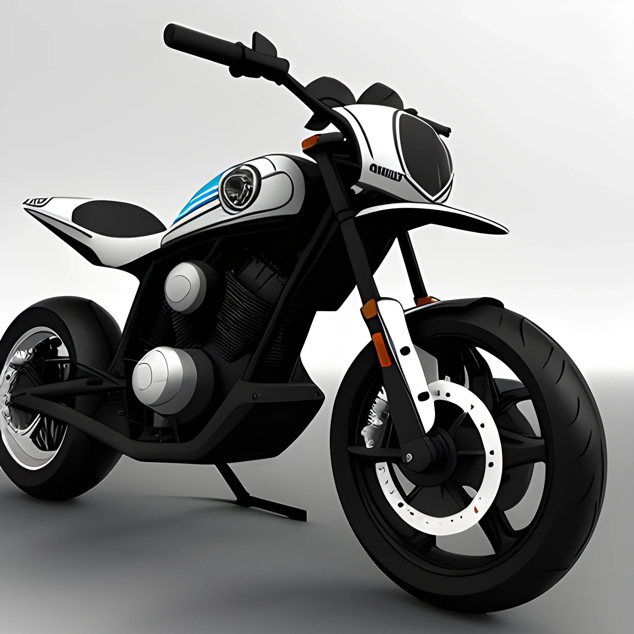 A motorcycle with a MotoDad logo, 3D