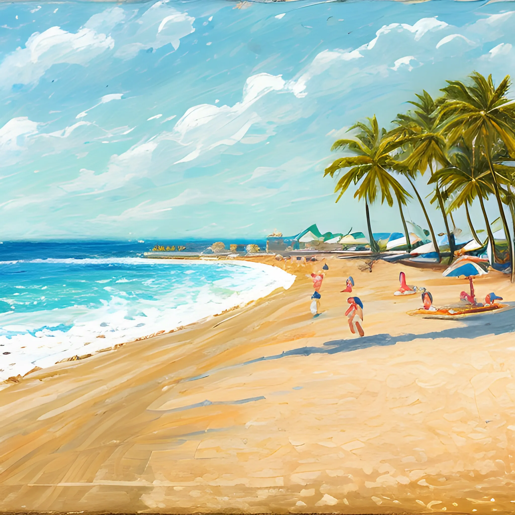 beach scene on a sunny day