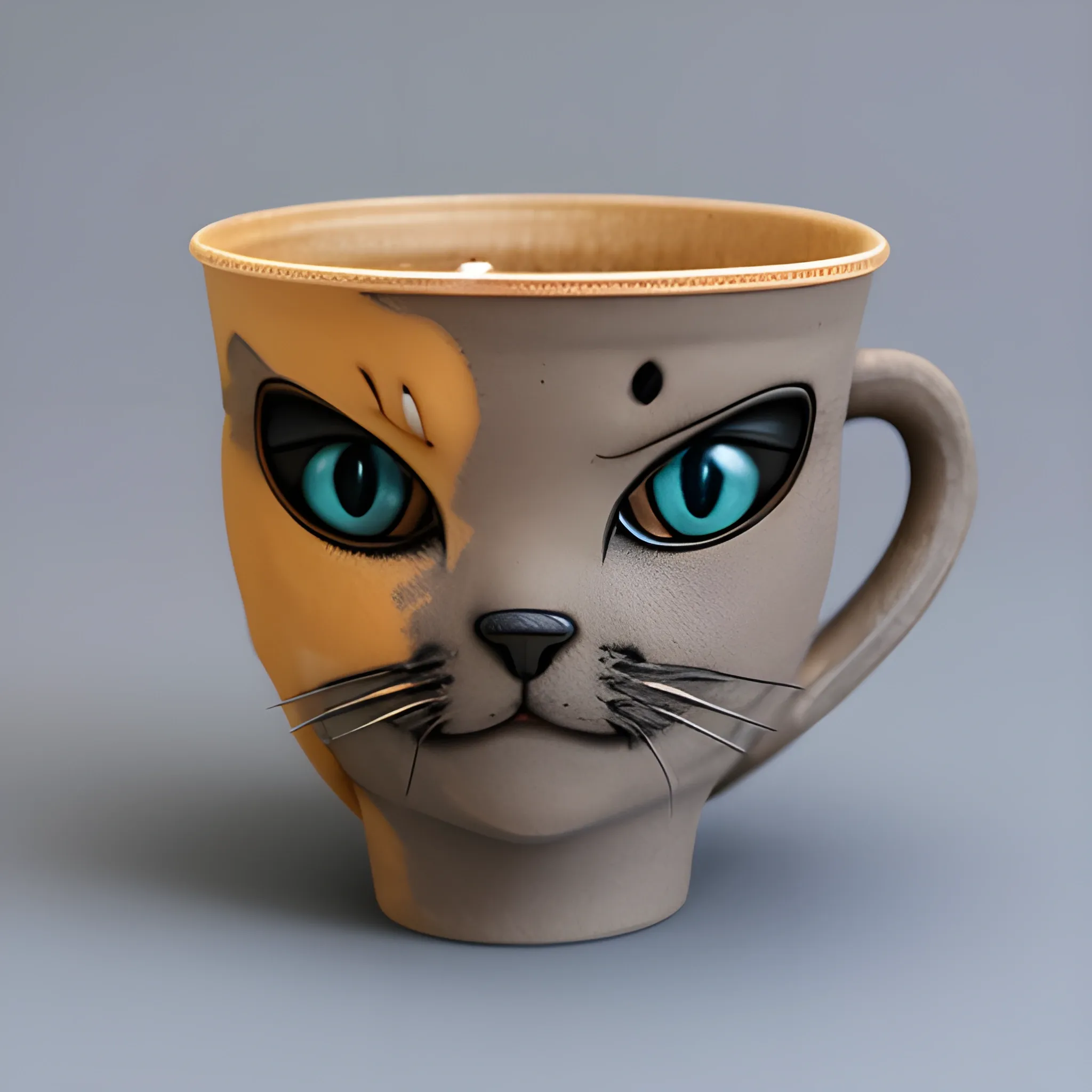 a cup made with cat skin
