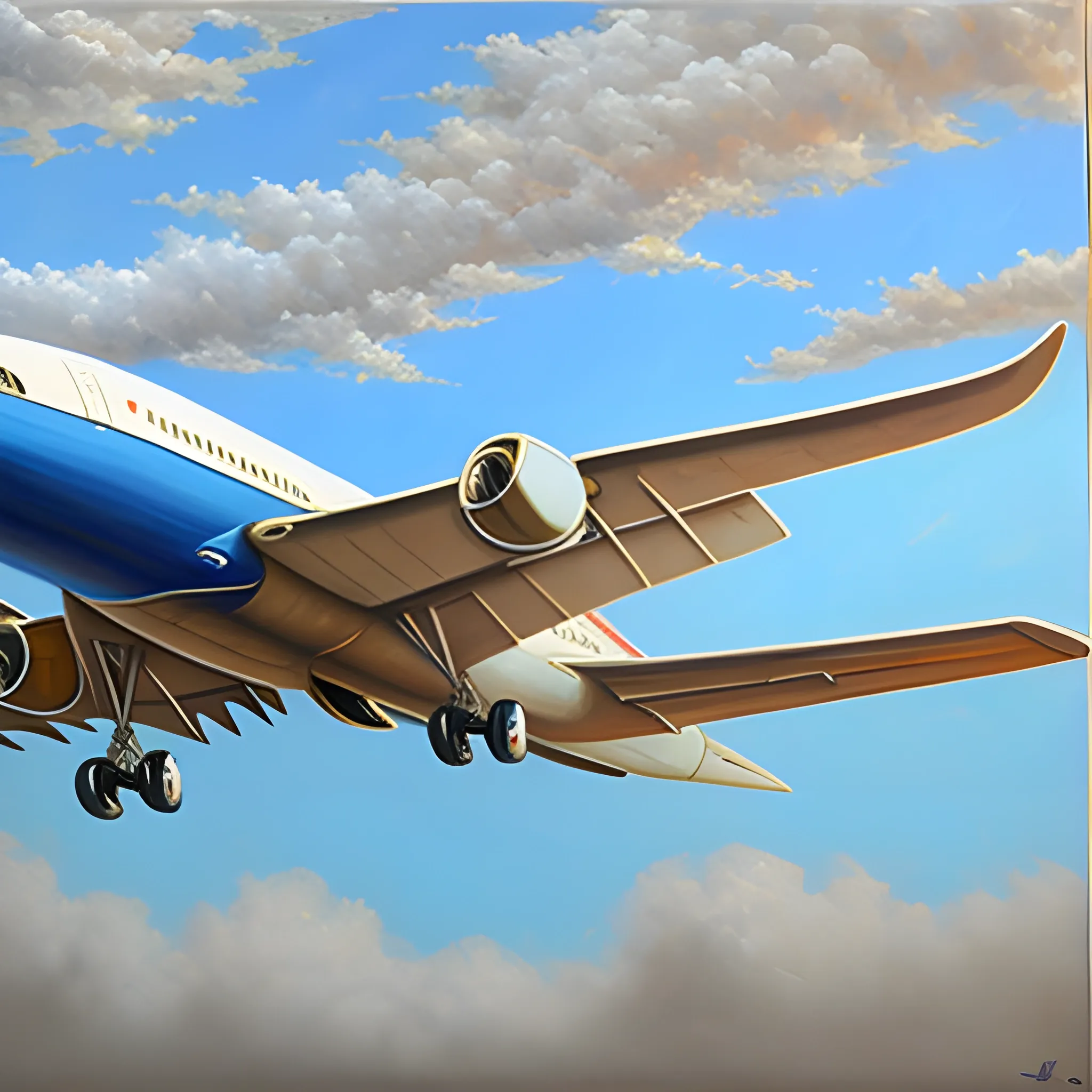 , Oil Painting airliner