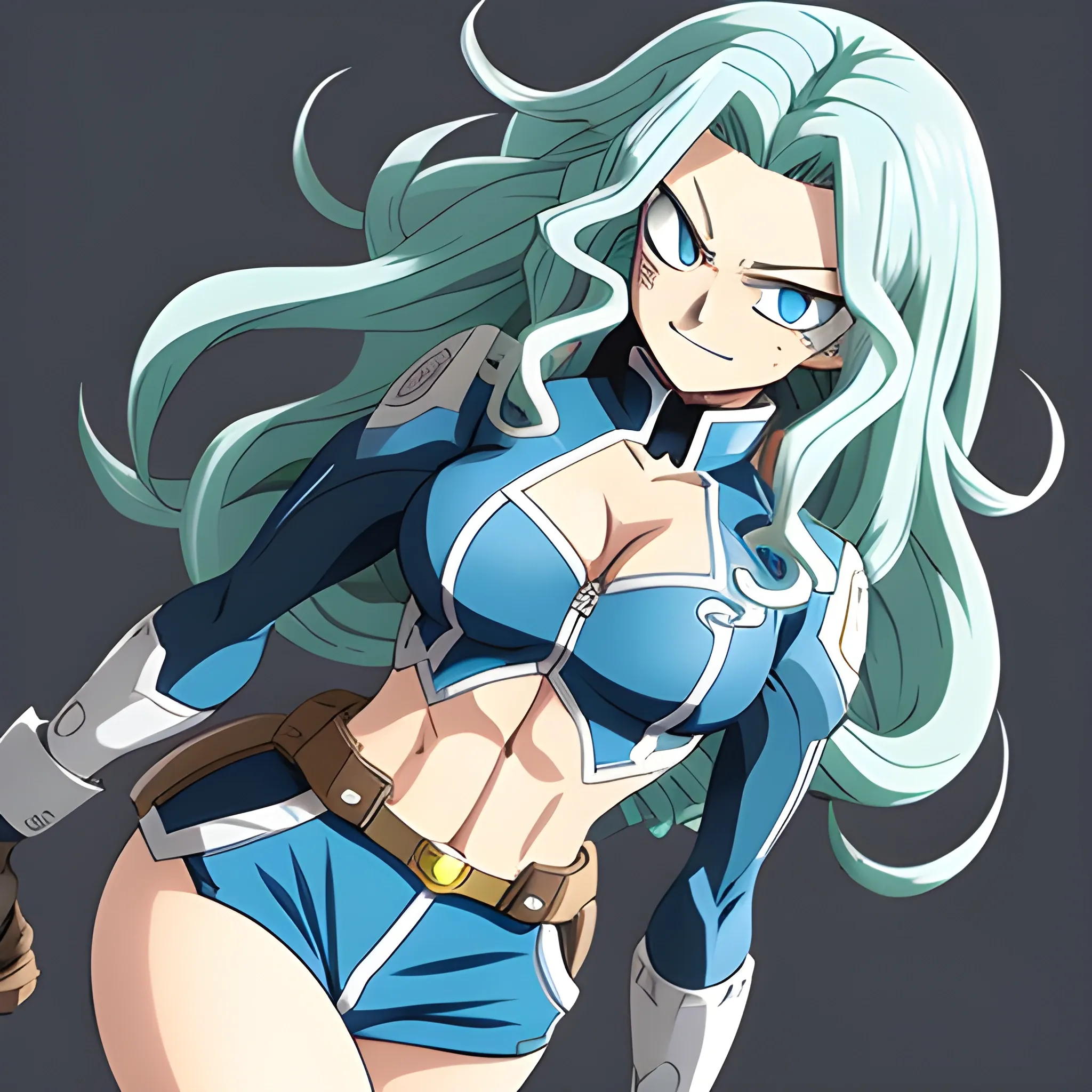 My hero academia female character, with Light pale blue long cur... -  Arthub.ai