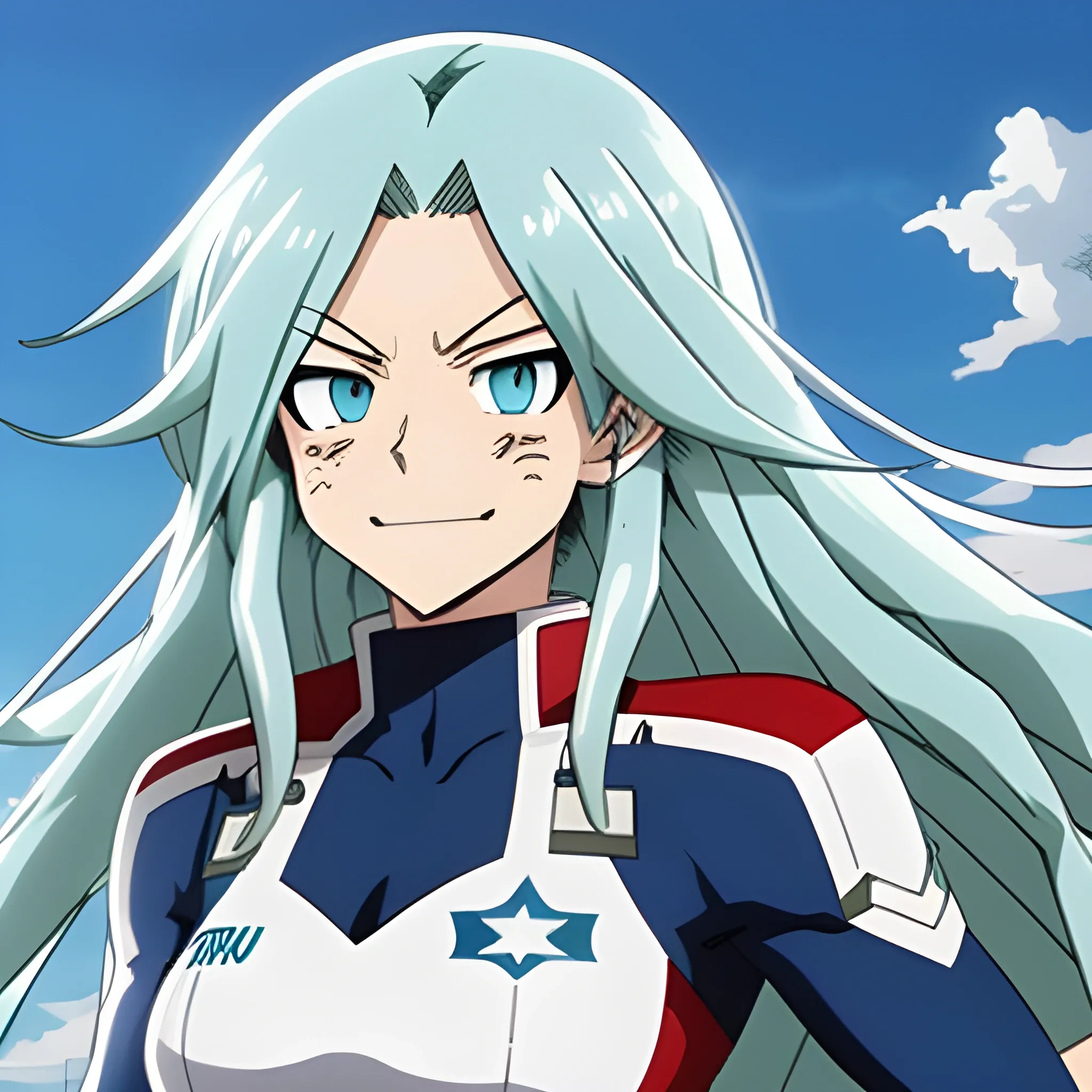 My hero academia female character, with Light pale blue long cur... -  Arthub.ai