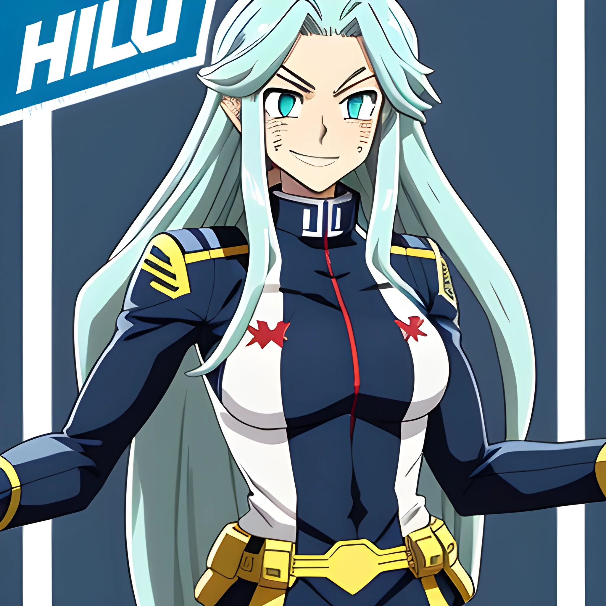 My hero academia female character, with Light pale blue long cur... -  Arthub.ai