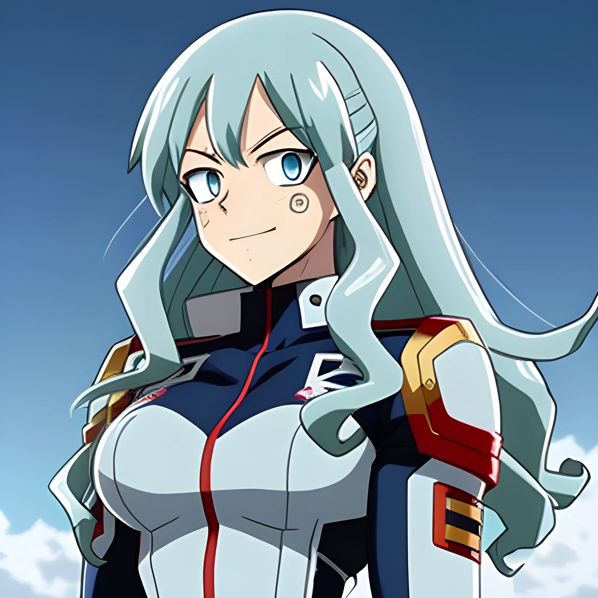 My hero academia female character, with Light pale blue long cur... -  Arthub.ai