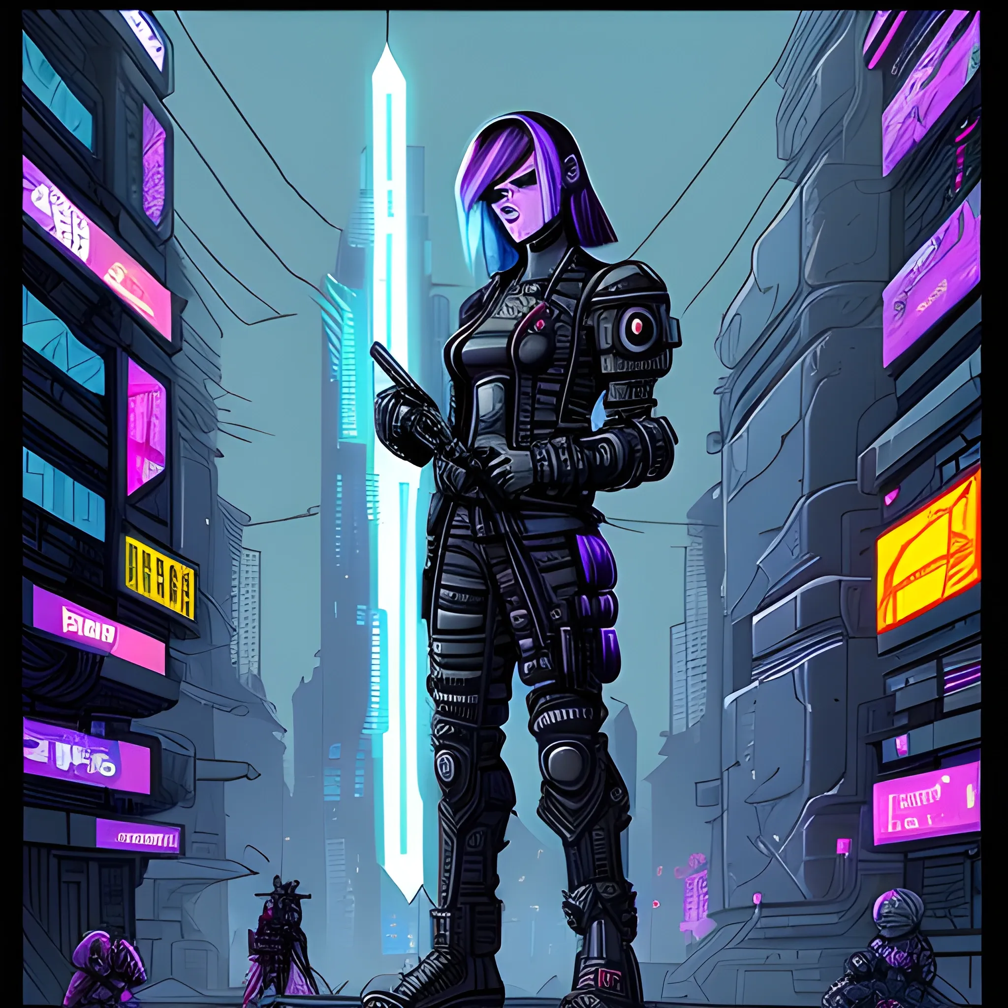 A reference. There are cyberpunk weapons. Cartoon