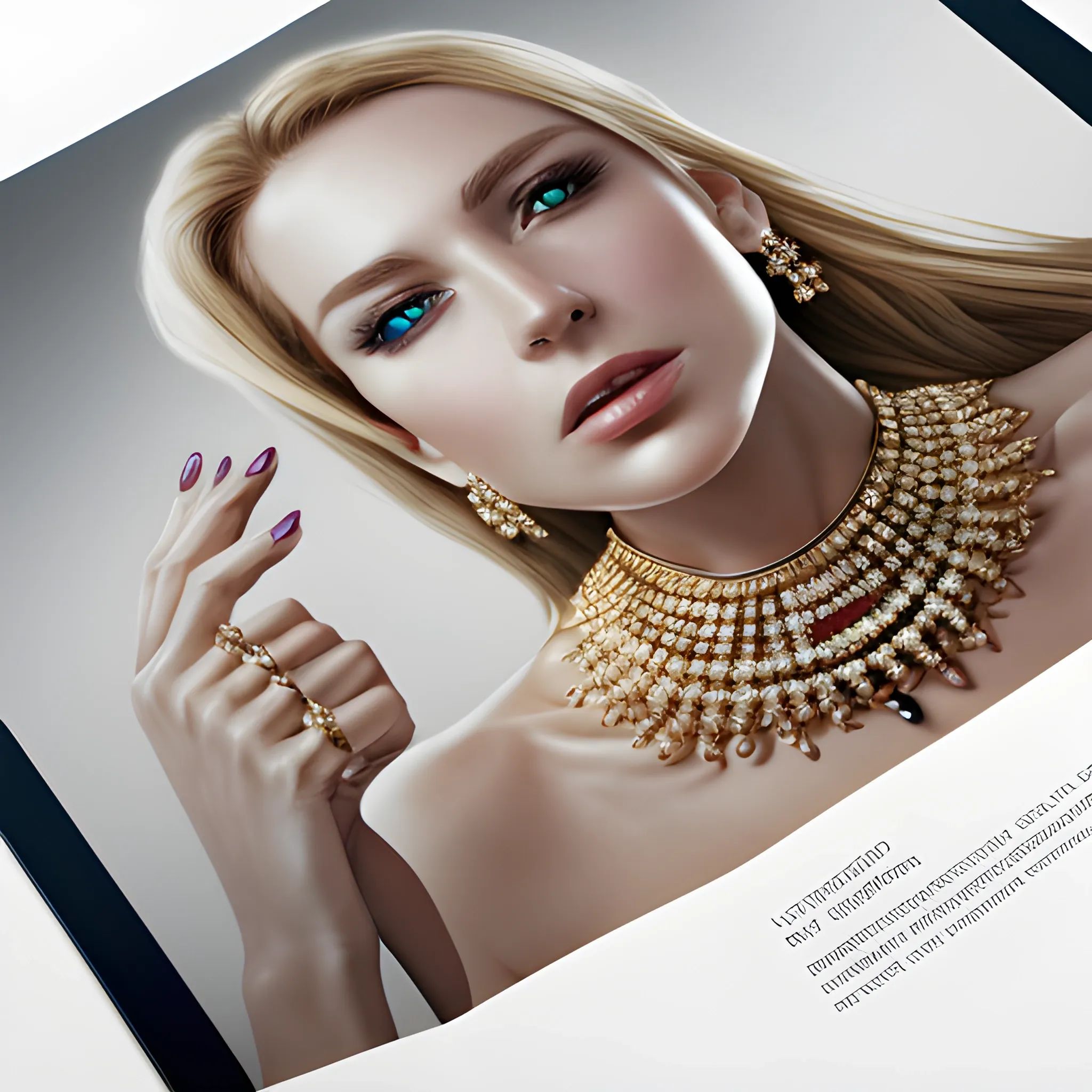 A reference. Advertising of jewelry. The designer's portfolio. Photorealism