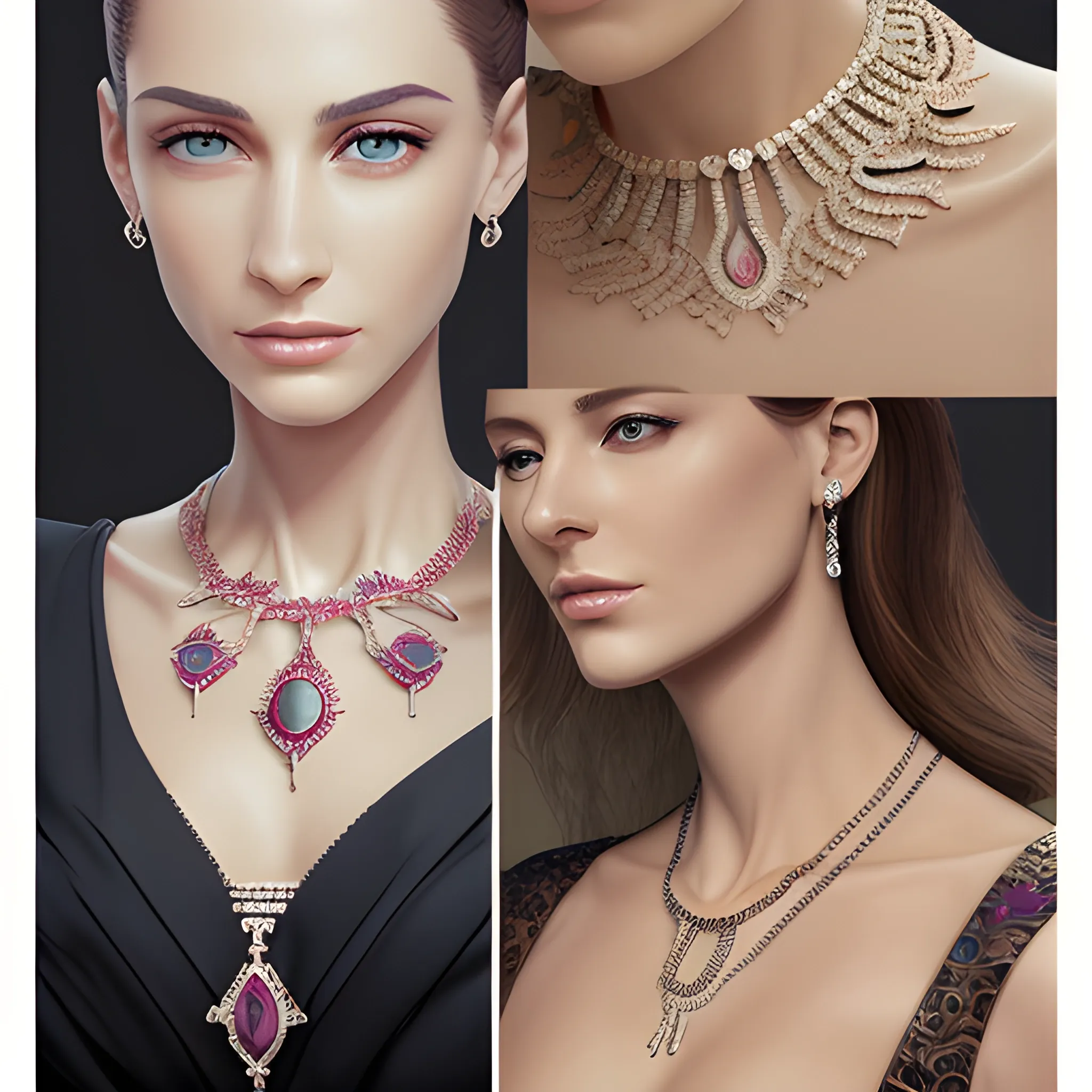 A reference. Advertising of jewelry. The designer's portfolio. Photorealism