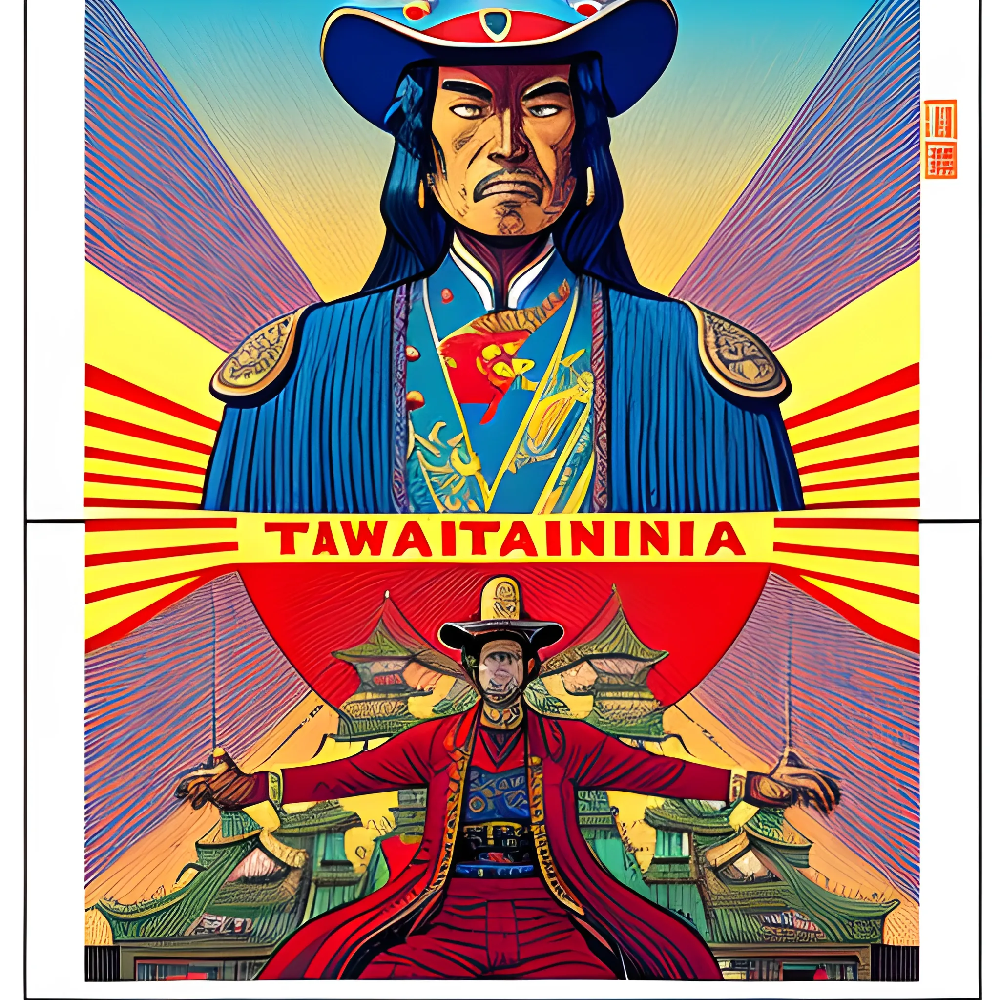 Taiwan ruled by the Spanish, drawn in Jean Giraud art style
