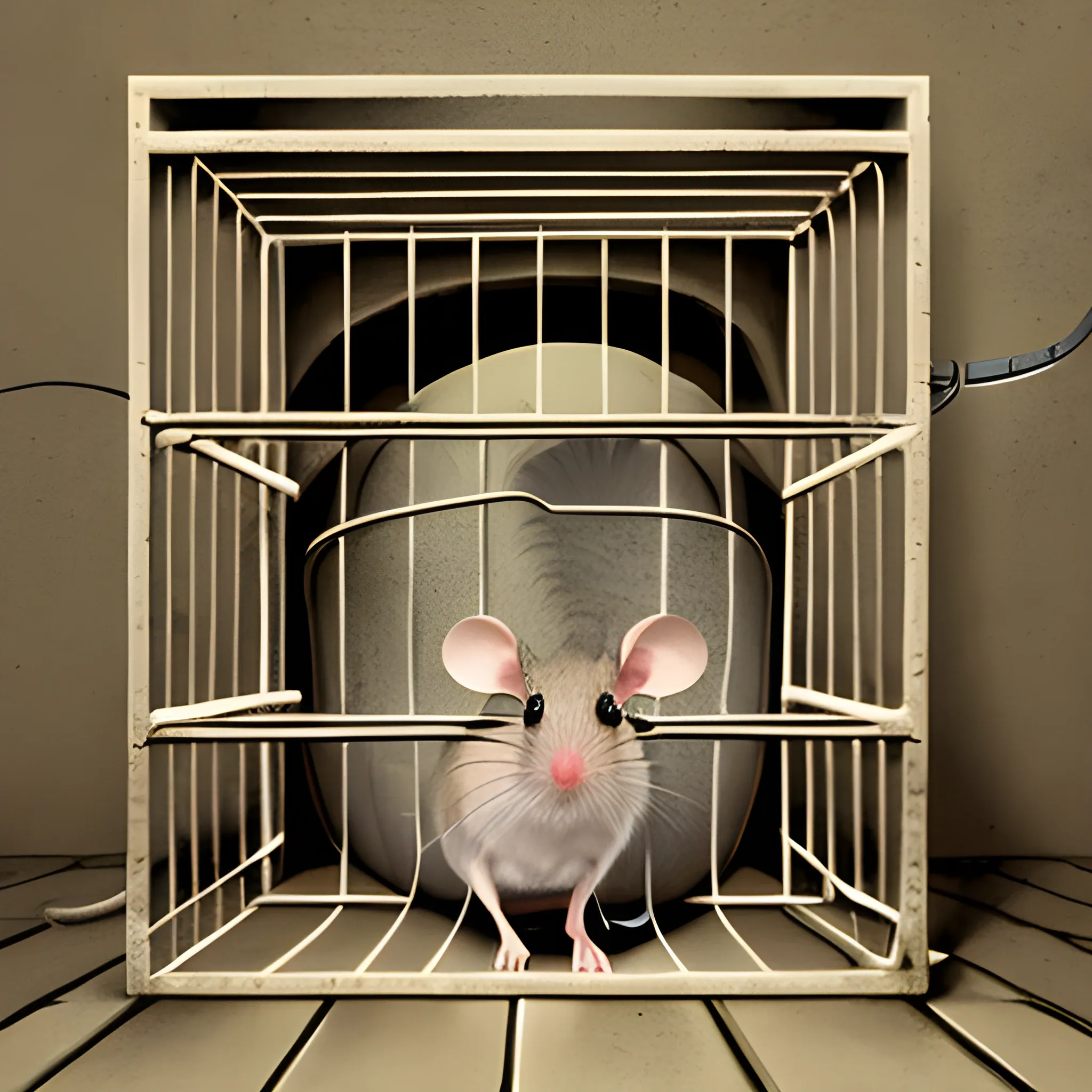 mouse in a jail, work of a surrealist master