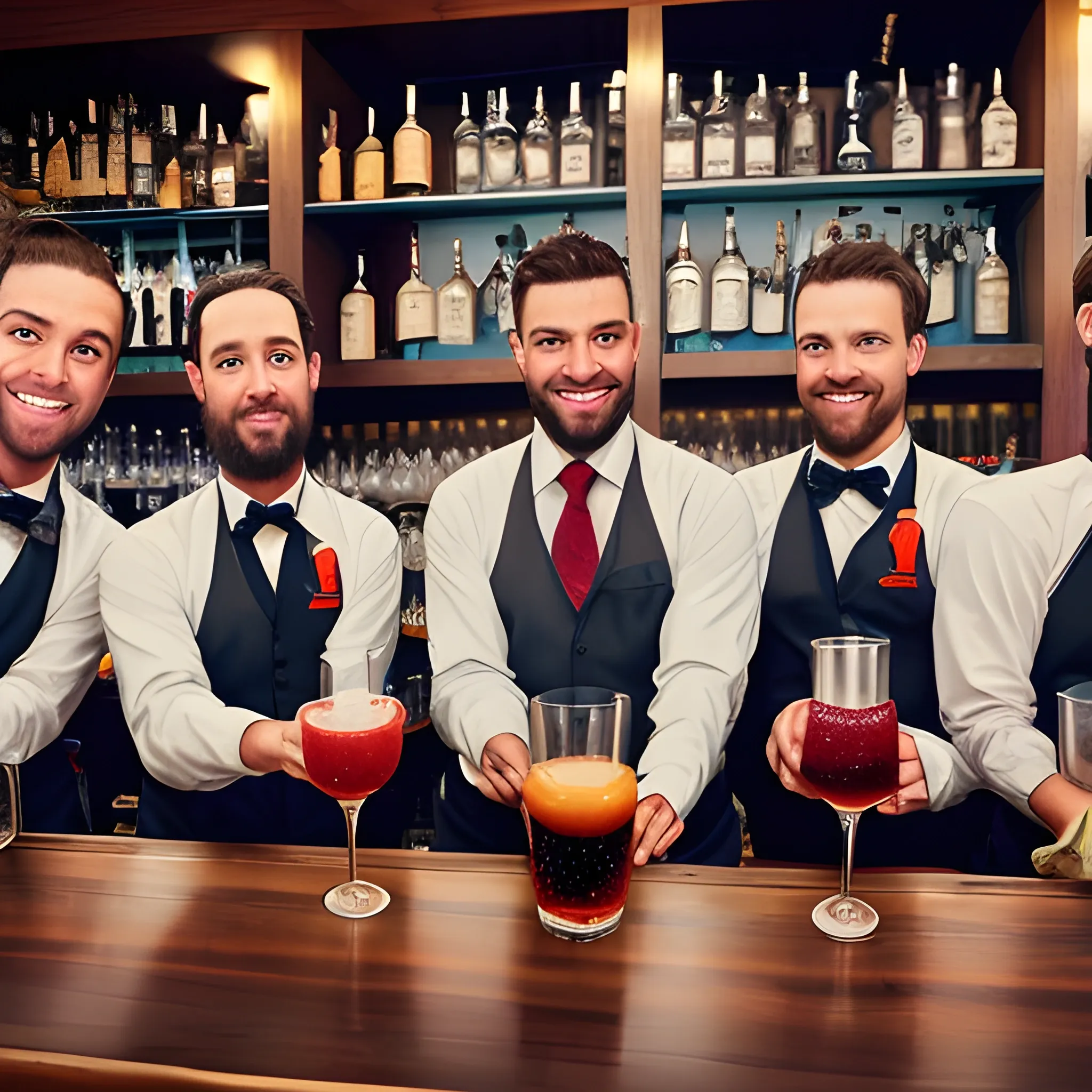 4 bartenders
